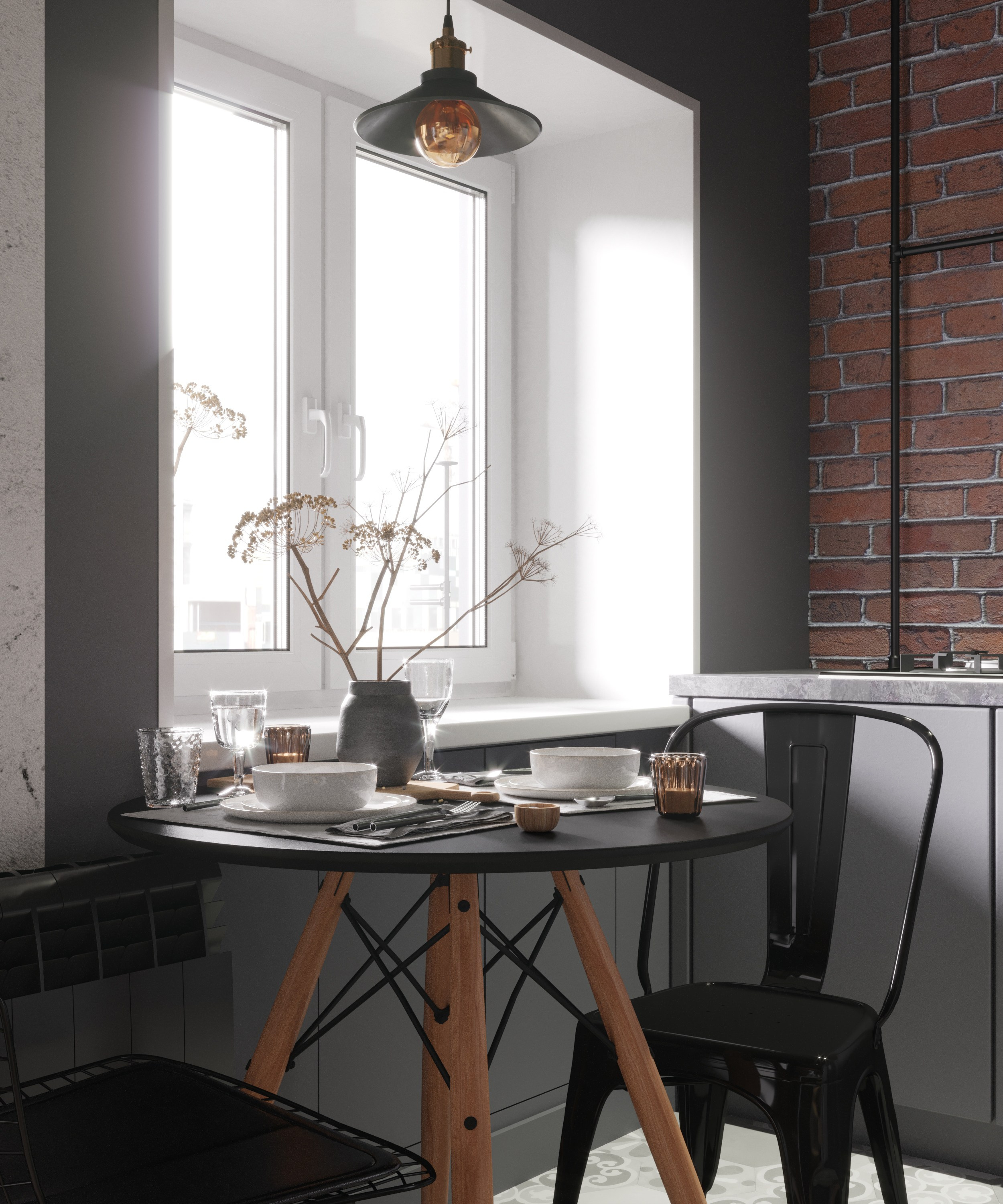 Дизайн - проект в стиле лофт. Анастасия Дремина DREMINA INTERIORS