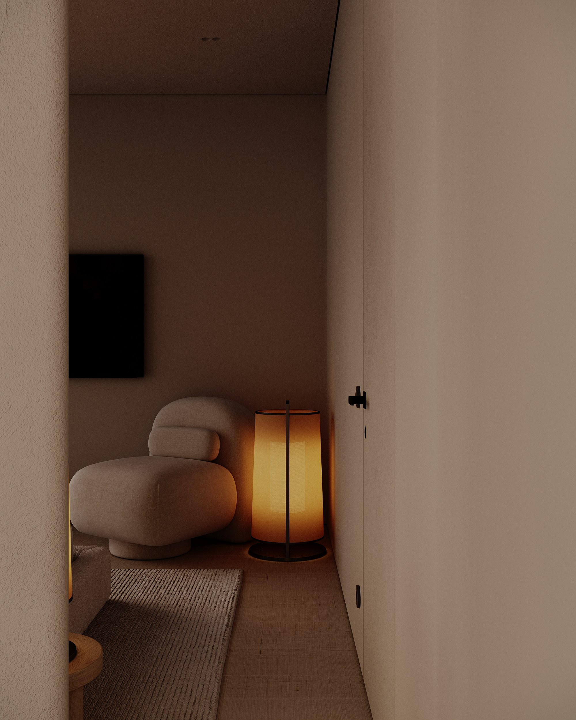 CALM BEDROOM. Interior 3D visualizer Liya Iskevich