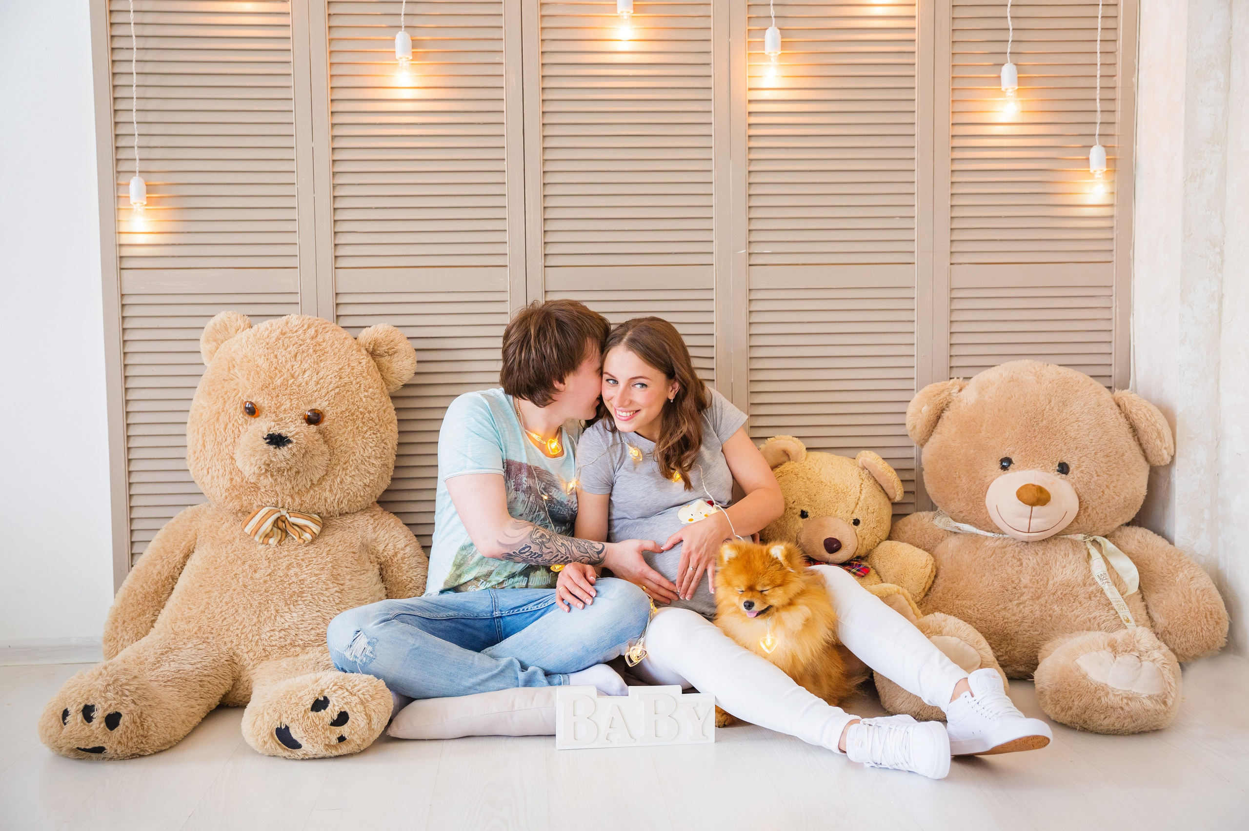 фотосессия беременности с мужем в студии