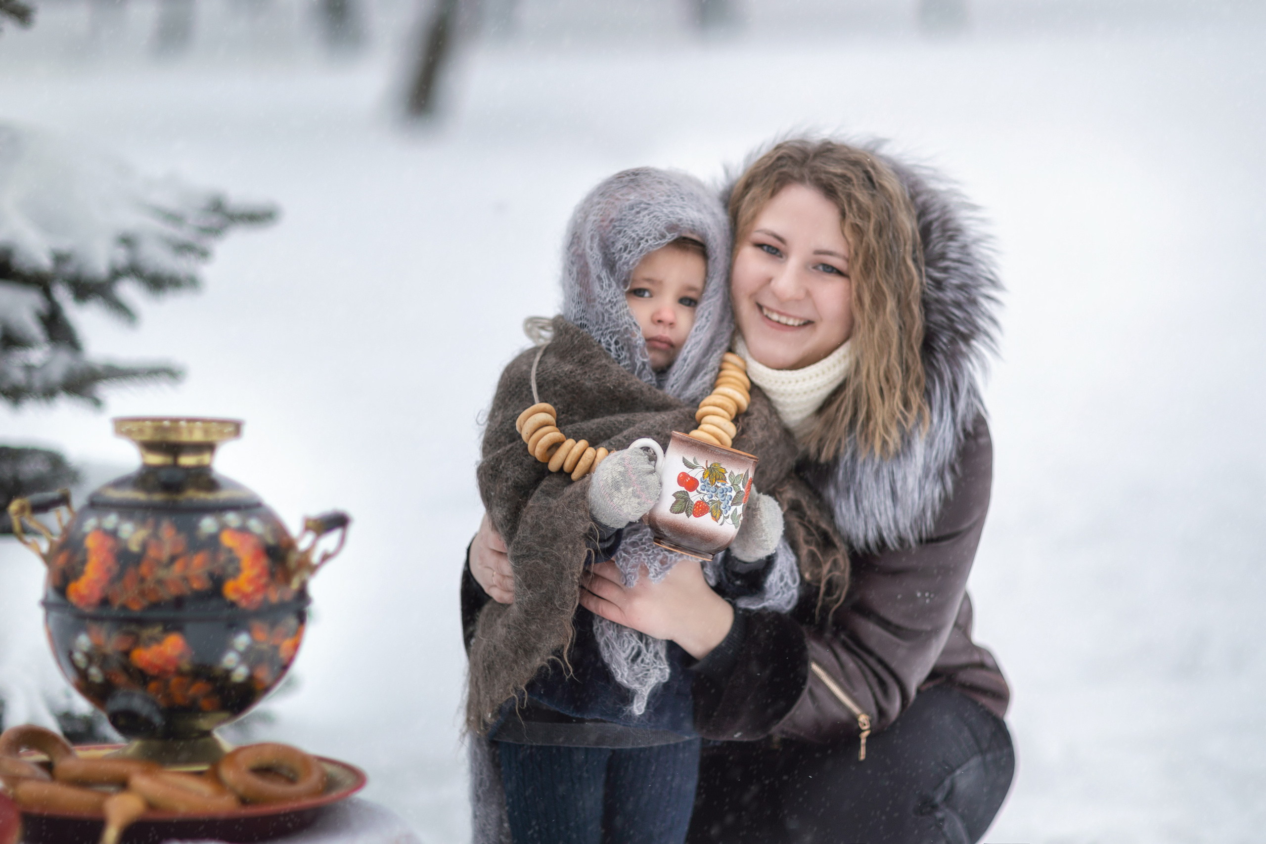 С самоваром_зима 2021. Семейный фотограф в Санкт-Петербурге