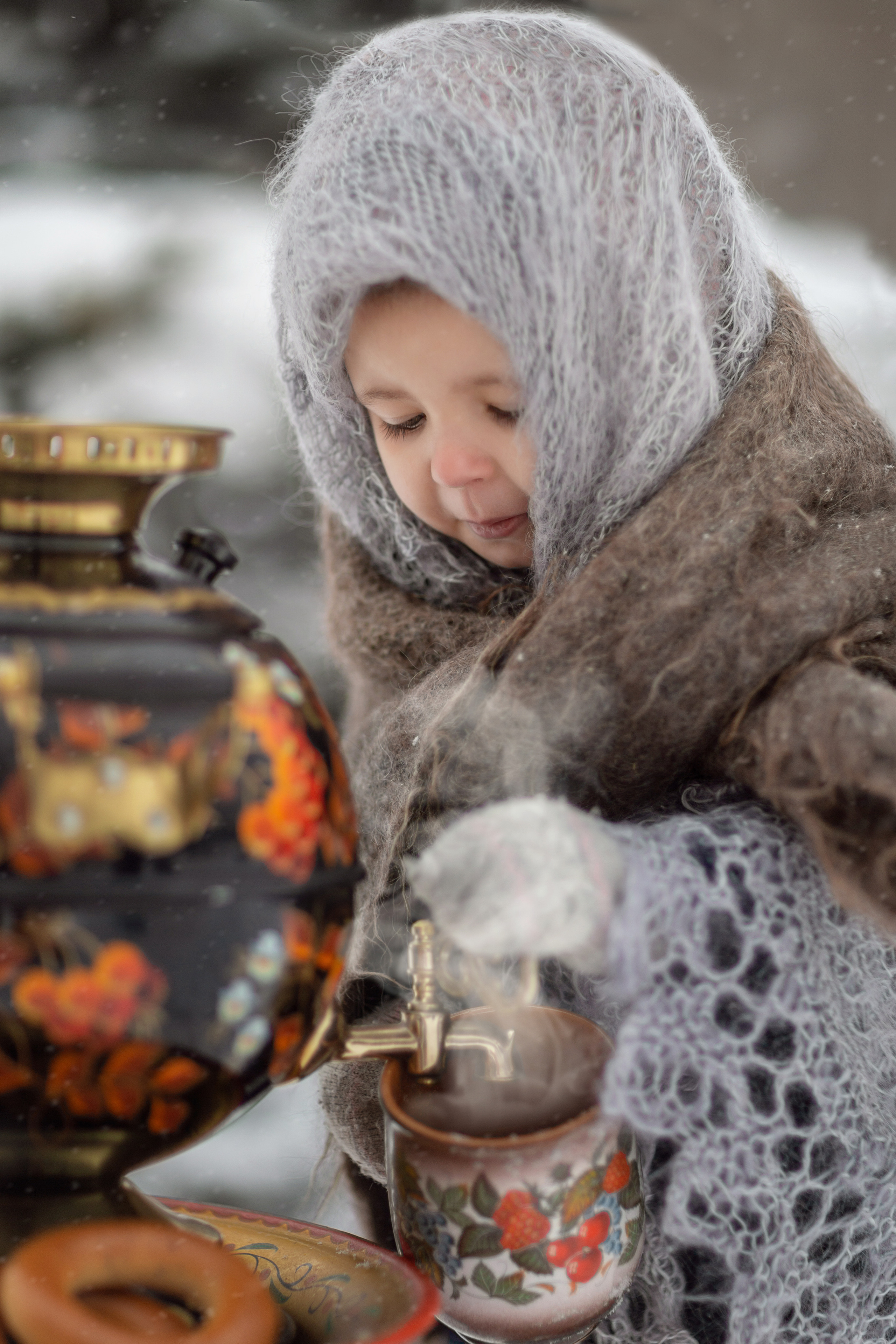 С самоваром_зима 2021. Семейный фотограф в Санкт-Петербурге