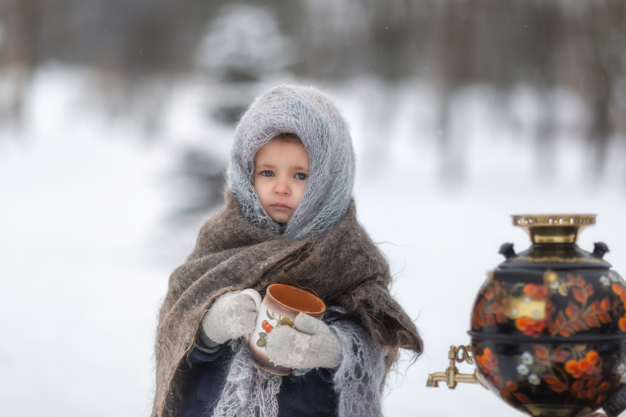 С самоваром_зима 2021. Семейный фотограф в Санкт-Петербурге
