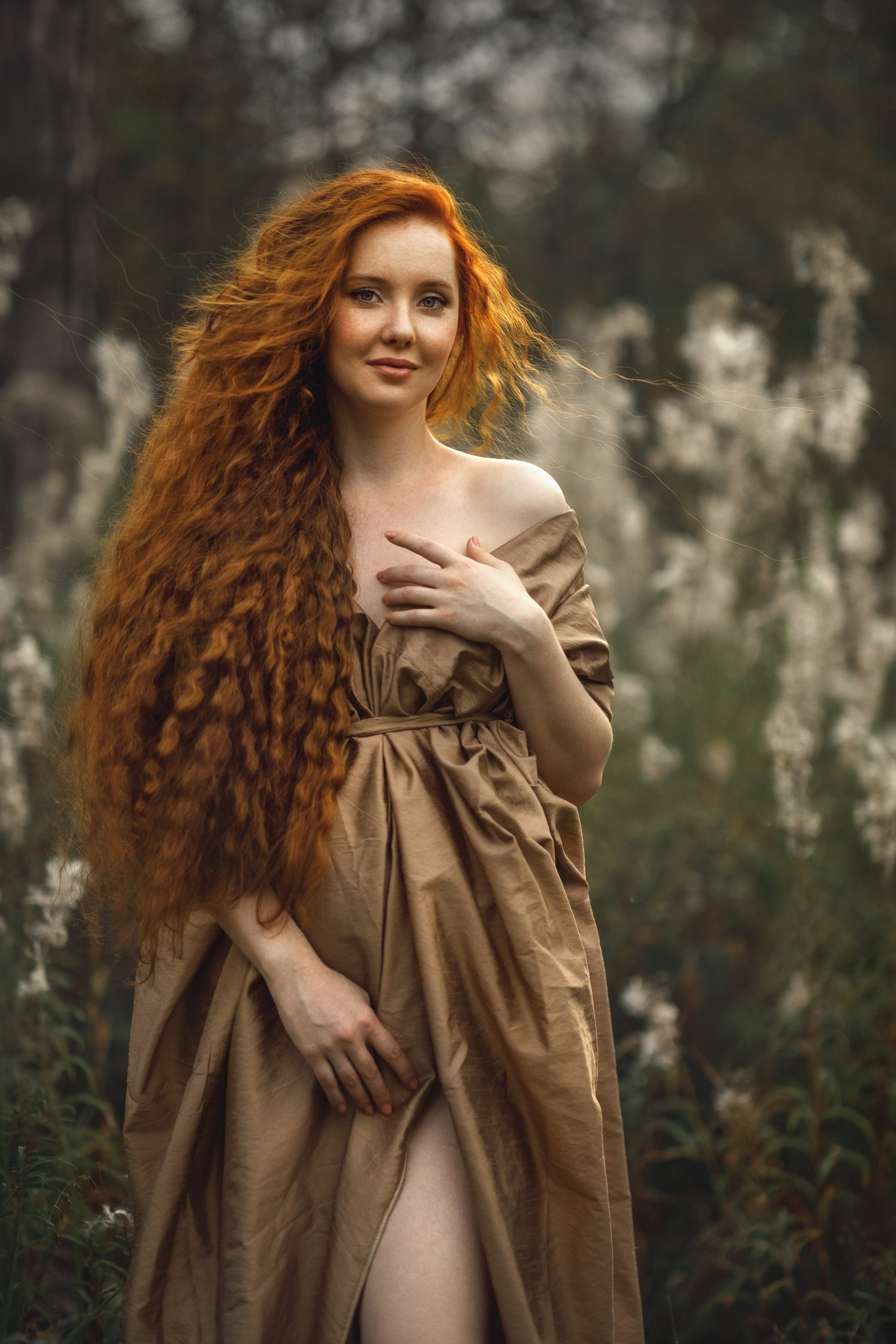 фотосъемка красивая беременная рыжая будущая мама