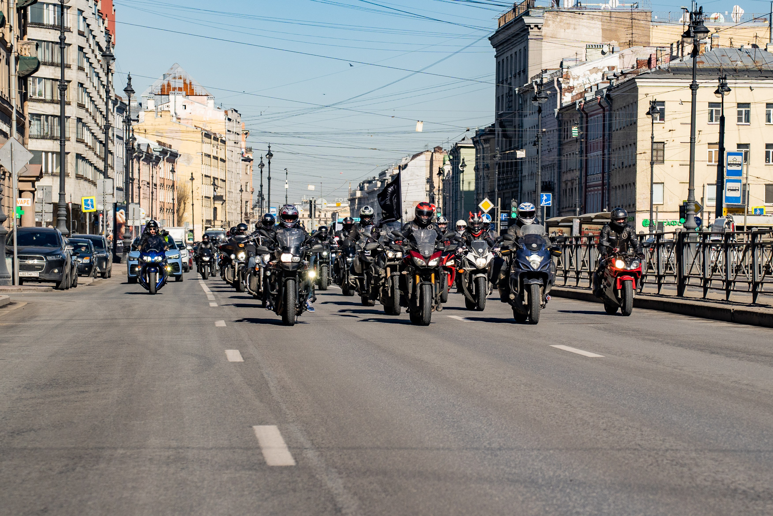 Весенний прохват мотоклуба Normans Riders MC. Концертный и репортажный фотограф в Санкт-Петербурге Слава Пахомов