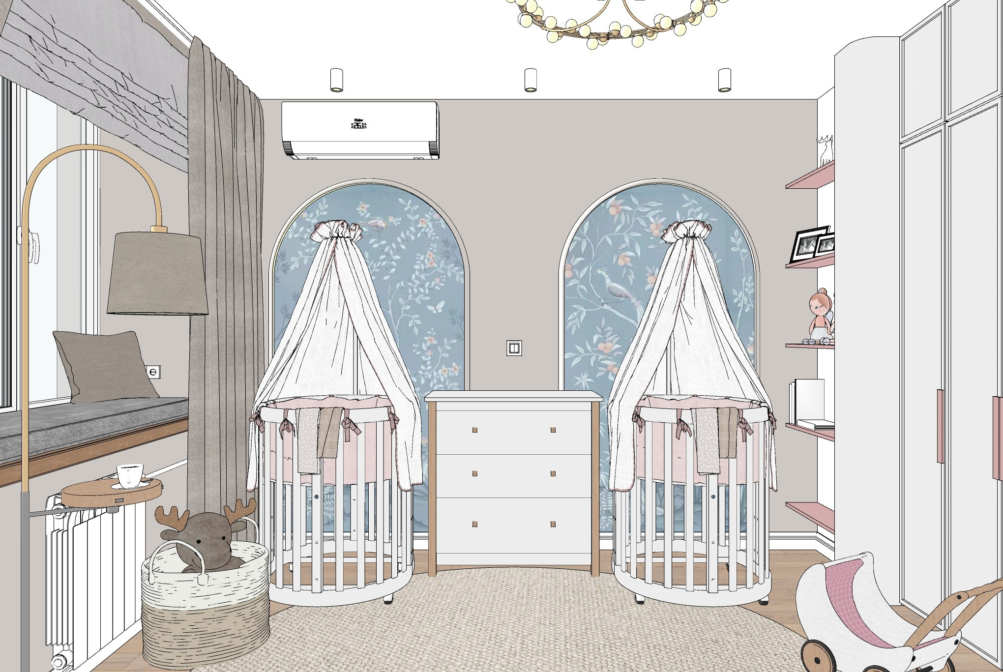 Детская для двойни. Студия интерьерного дизайна и проектирования, Москва