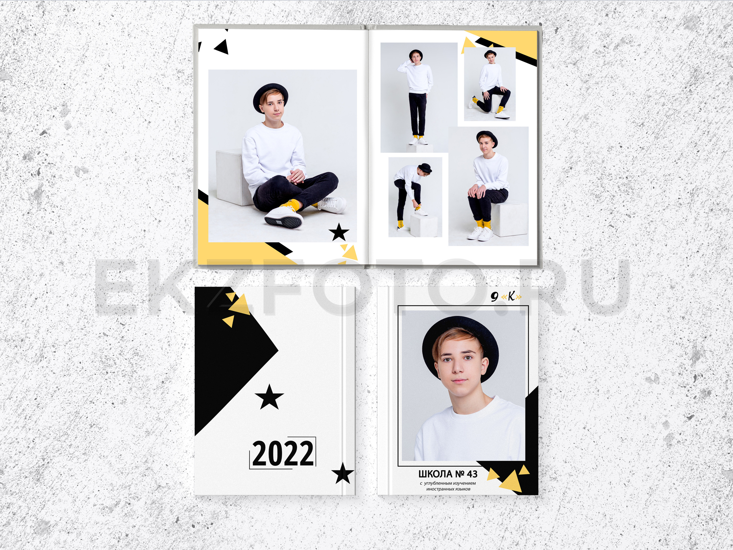 СТУДИЙНАЯ ФОТОКНИГА ВЫПУСКНИКА ШКОЛЫ 21×30 СМ, 7 РАЗВОРОТОВ. Фотограф Екатерина Зайкова в Санкт-Петербурге