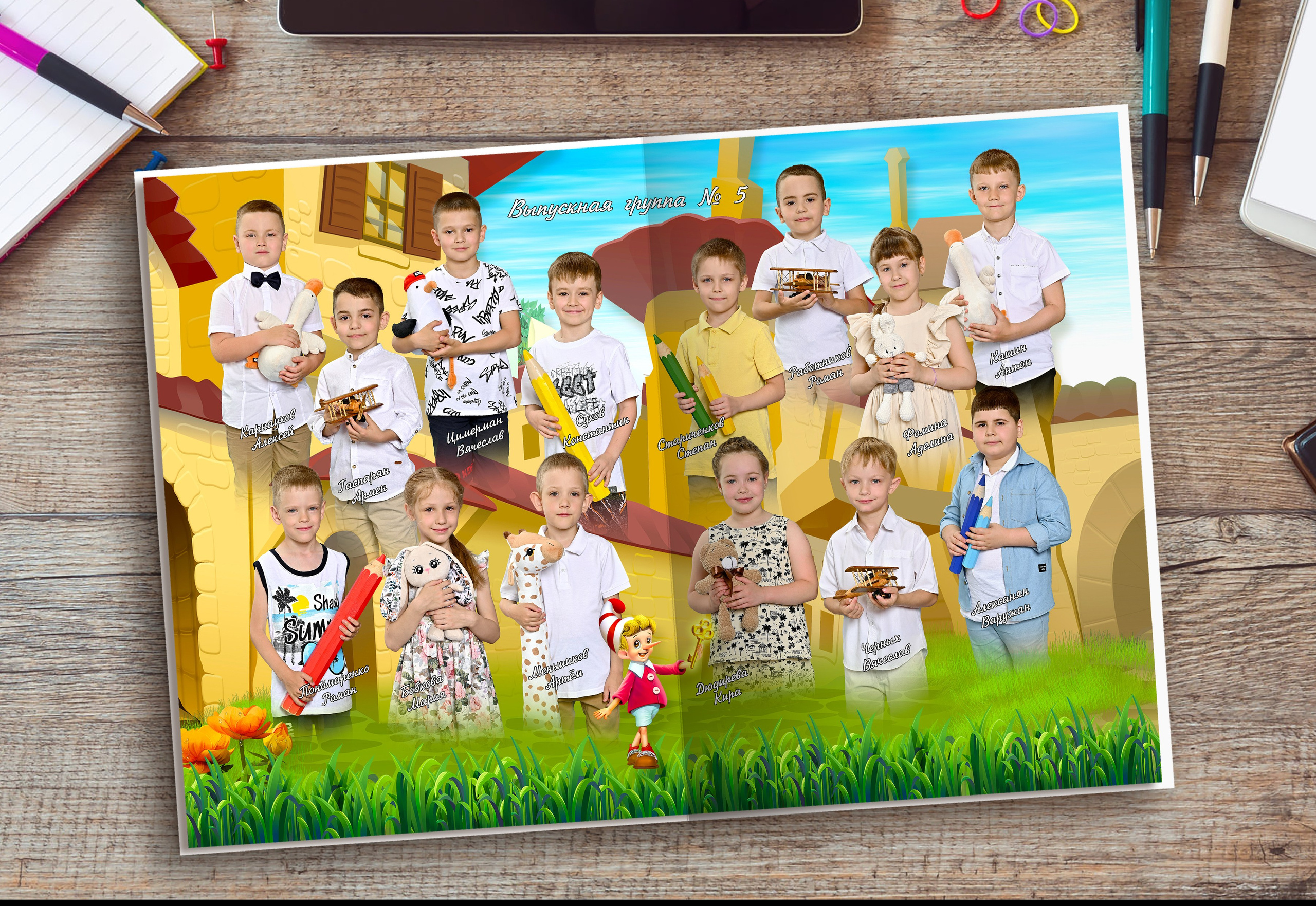 Золотой ключик — 3 разворота. Надежда Хабарина школьный и детский фотограф в Самаре АЛЬБОМЫ от 1700р