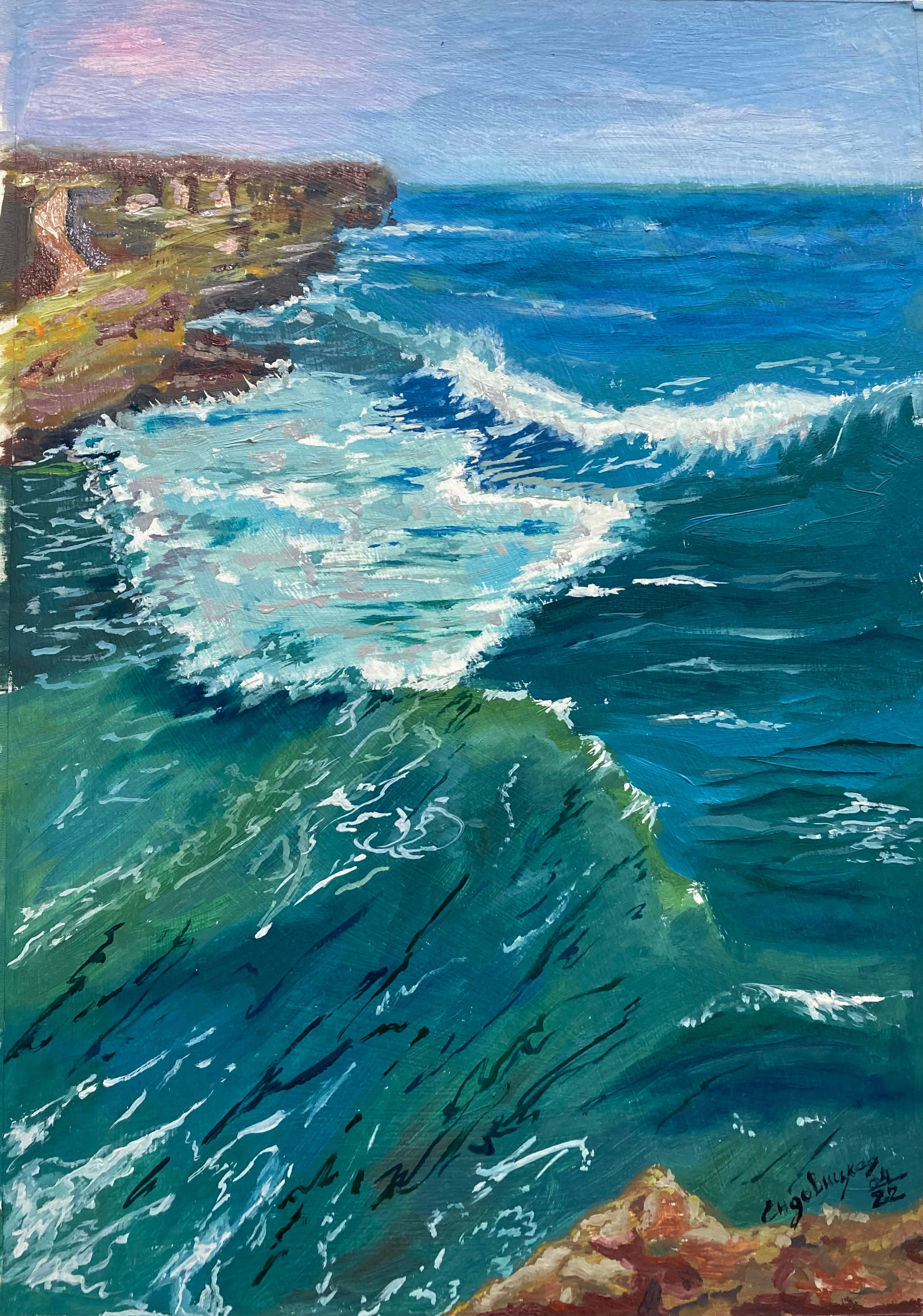 Море масло холст картон. ArtZoyaEndovitskaya