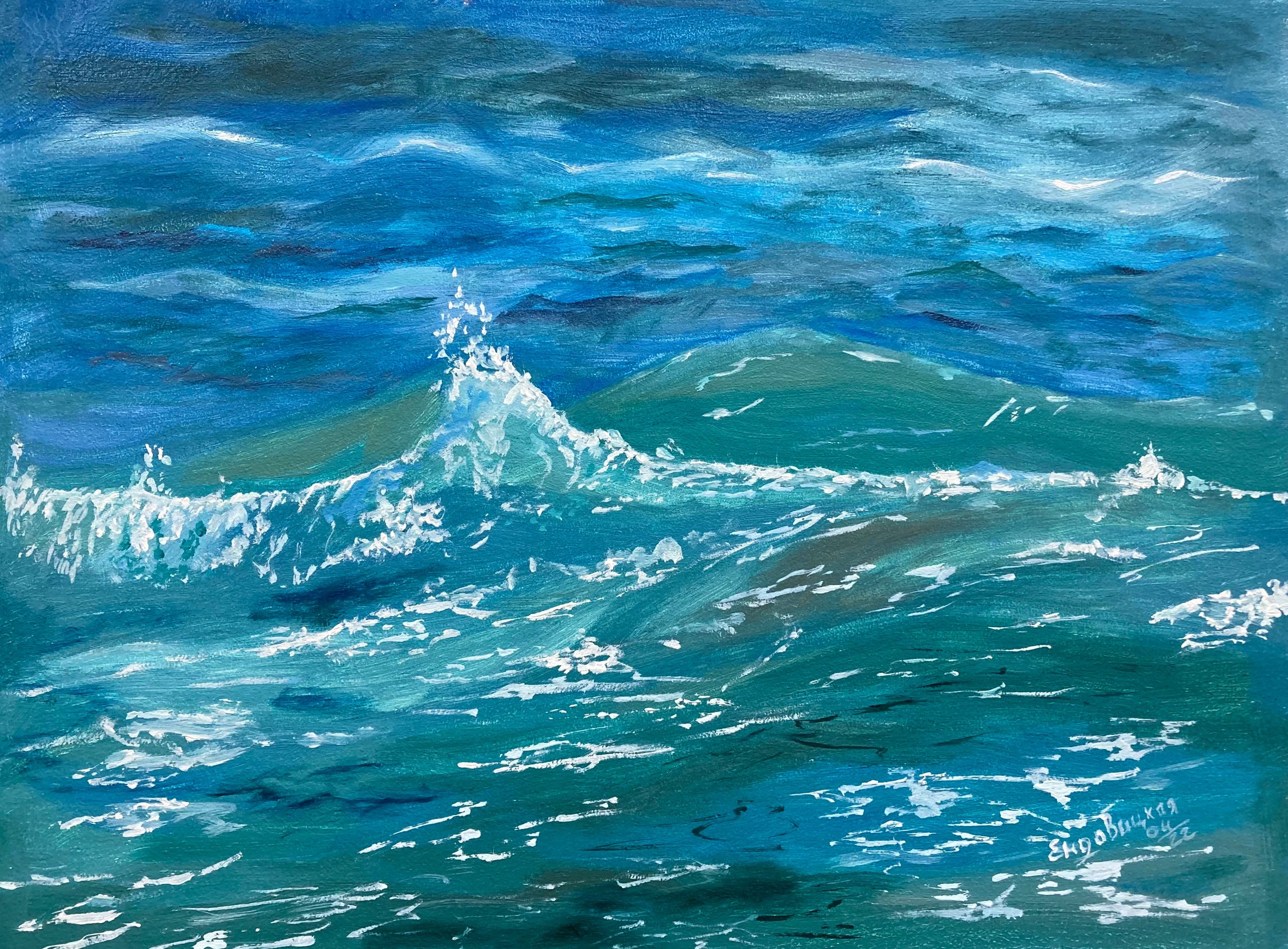 Море масло холст картон. ArtZoyaEndovitskaya