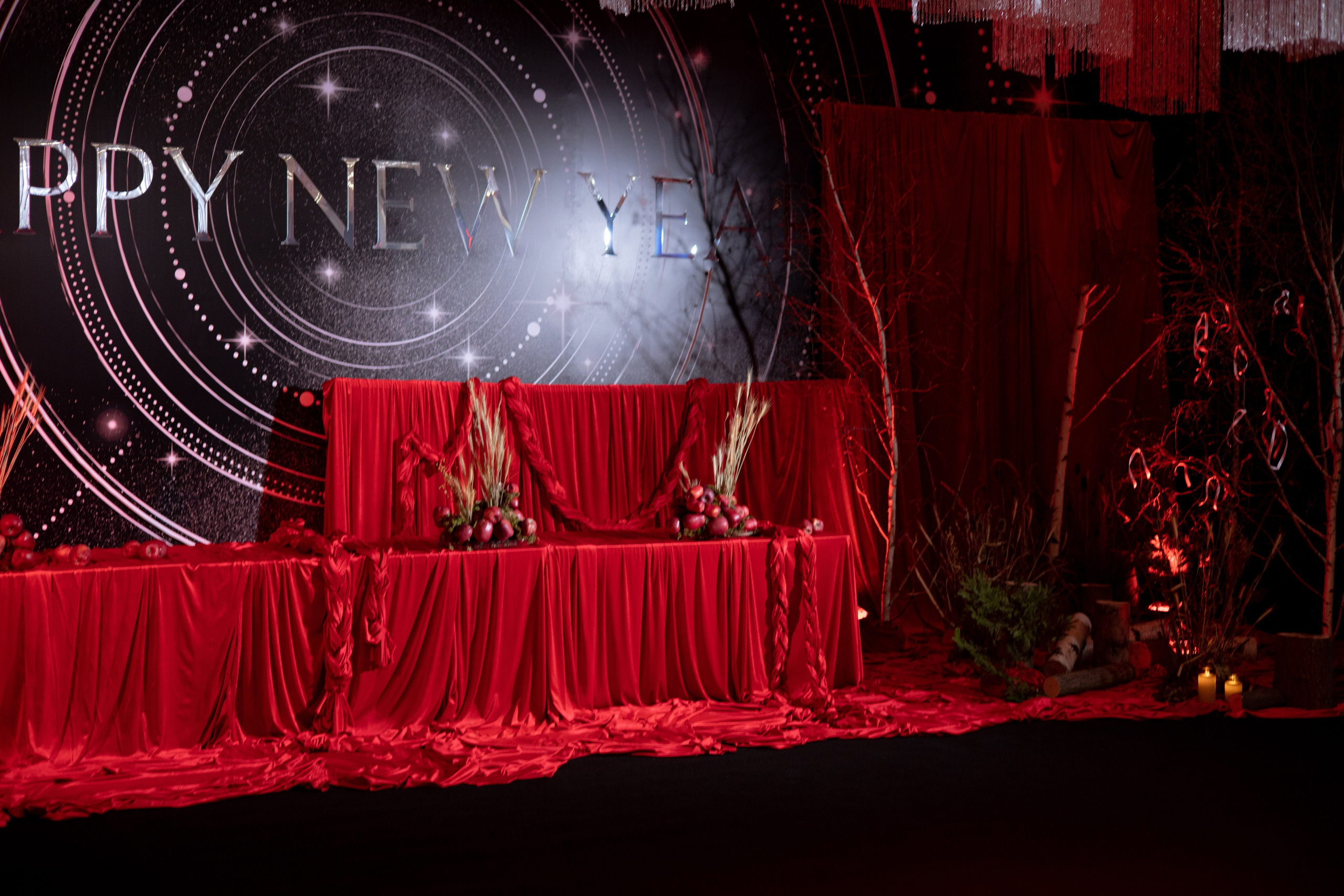 Новогодний корпоратив в фольклорном стиле. Особняк Лемана. Оформление свадеб, декор свадеб Вера Маркова, Москва