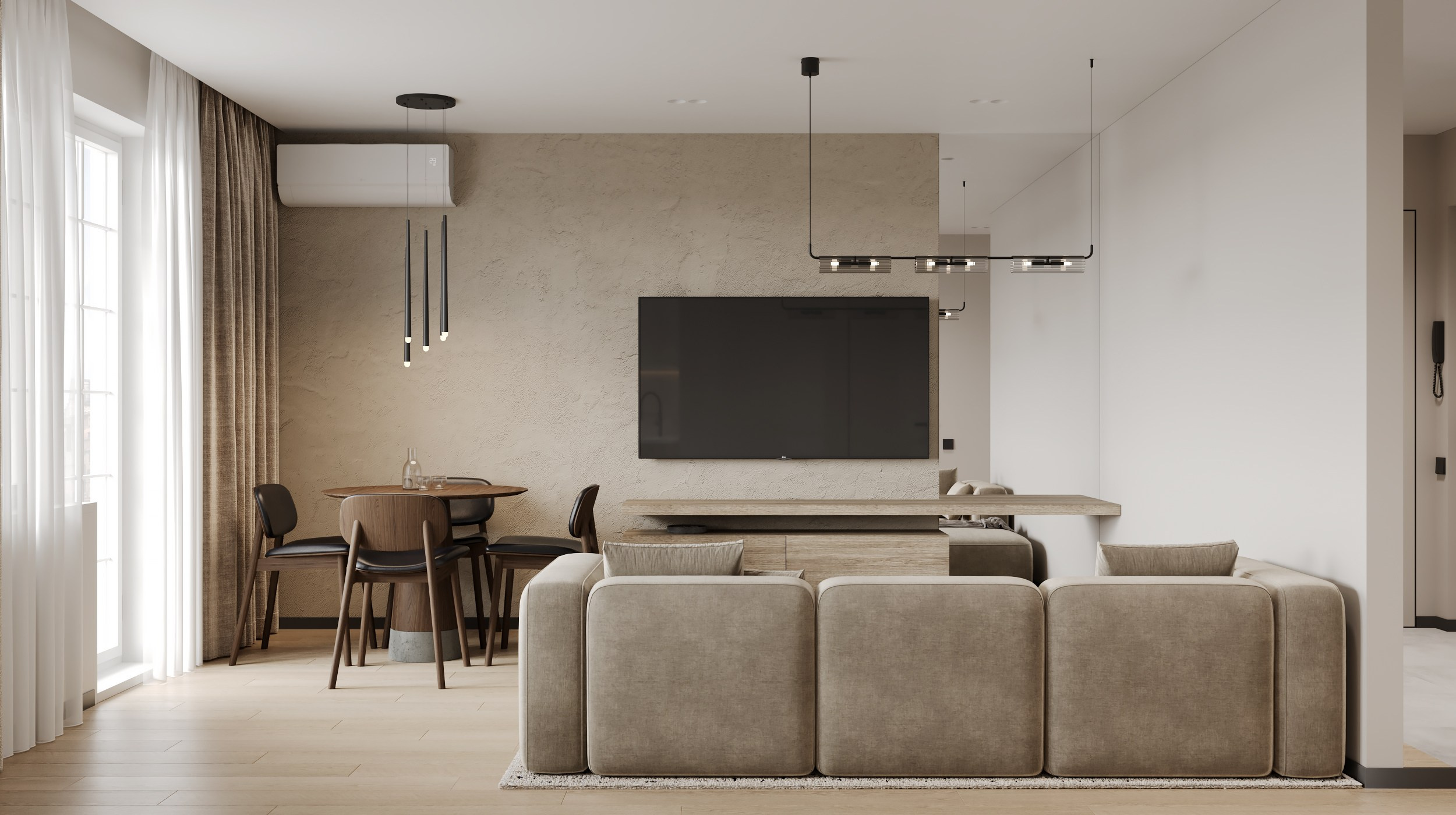 Modern beige. Дизайн интерьера | 3D визуализация | Миланская Марина