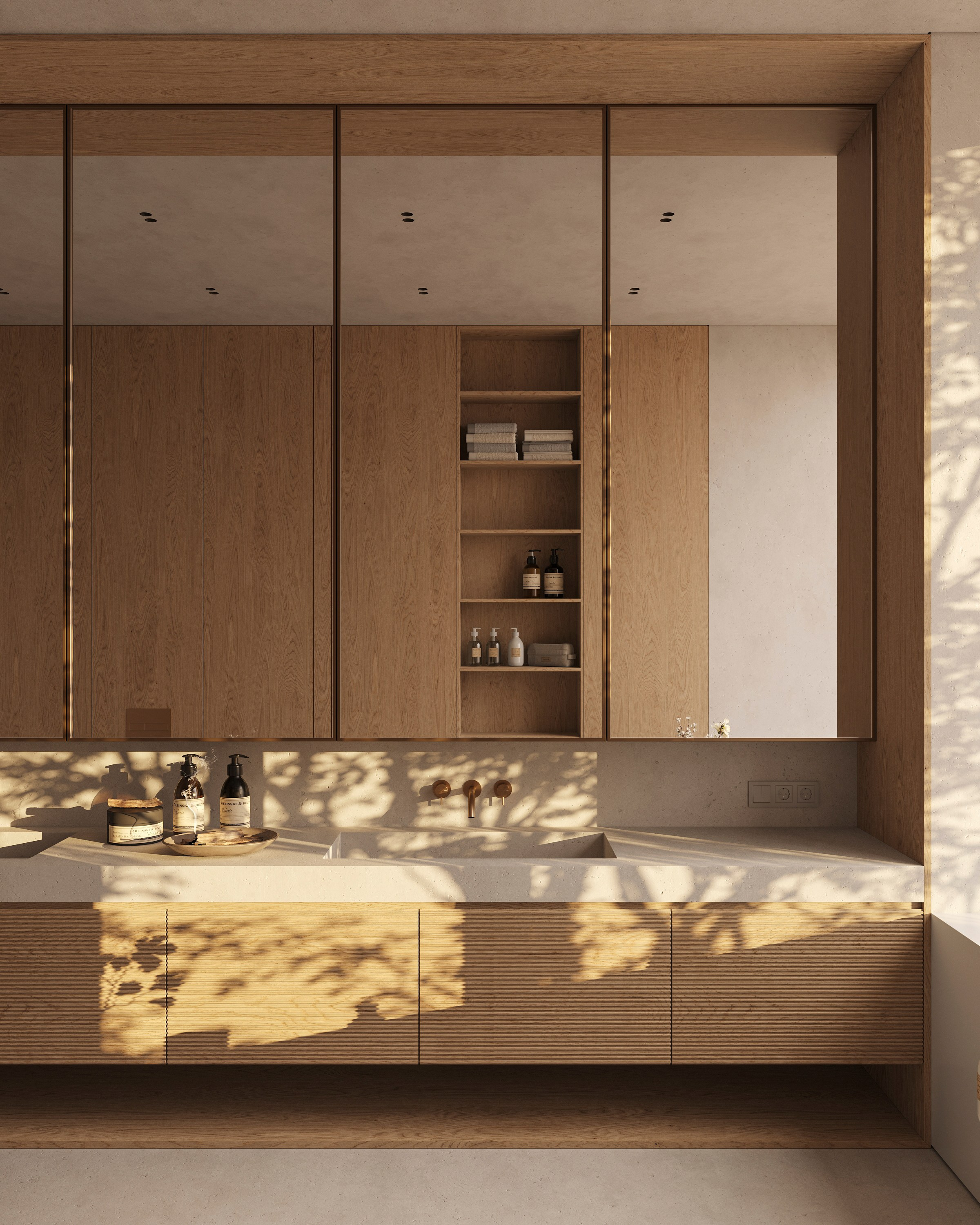 ZEN BATHROOM | SUNNY & SOFT CONCEPTS. Interior Visualization by Valerie Stetyukevich