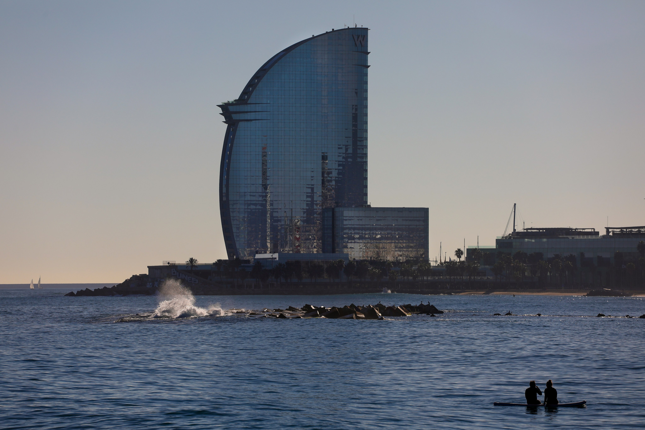 the view of the W Barcelona hotel, Spain