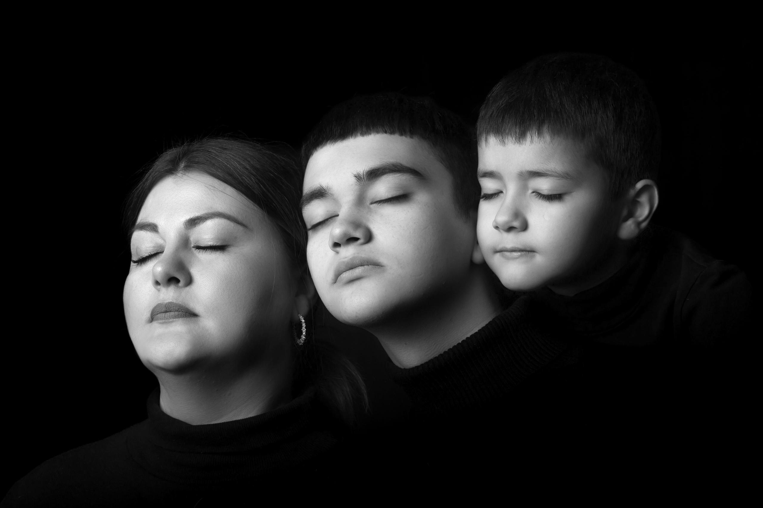 Семейная ЧБ съемка