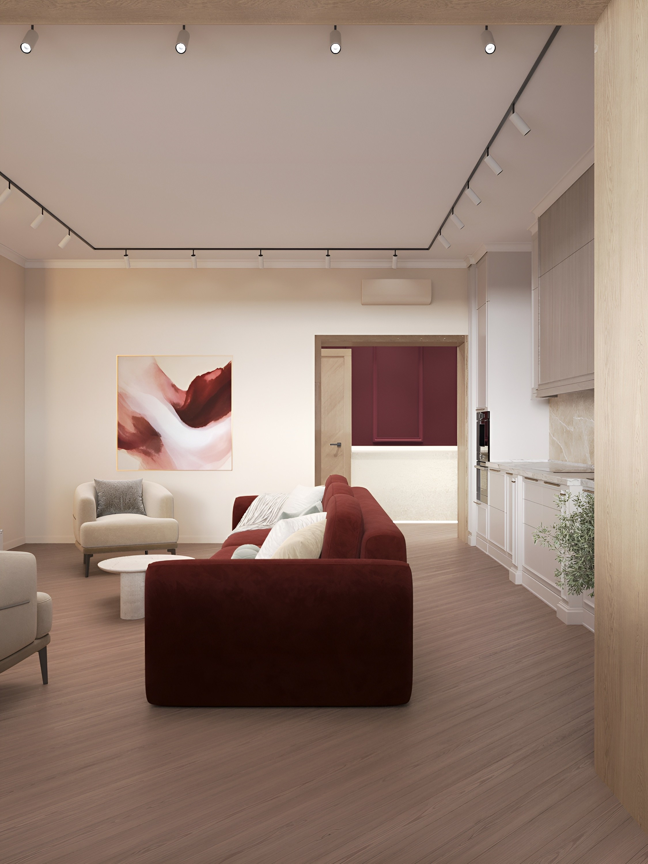 Кухня-гостиная. 3D Визуализация интерьеров жилых и коммерческих помещений