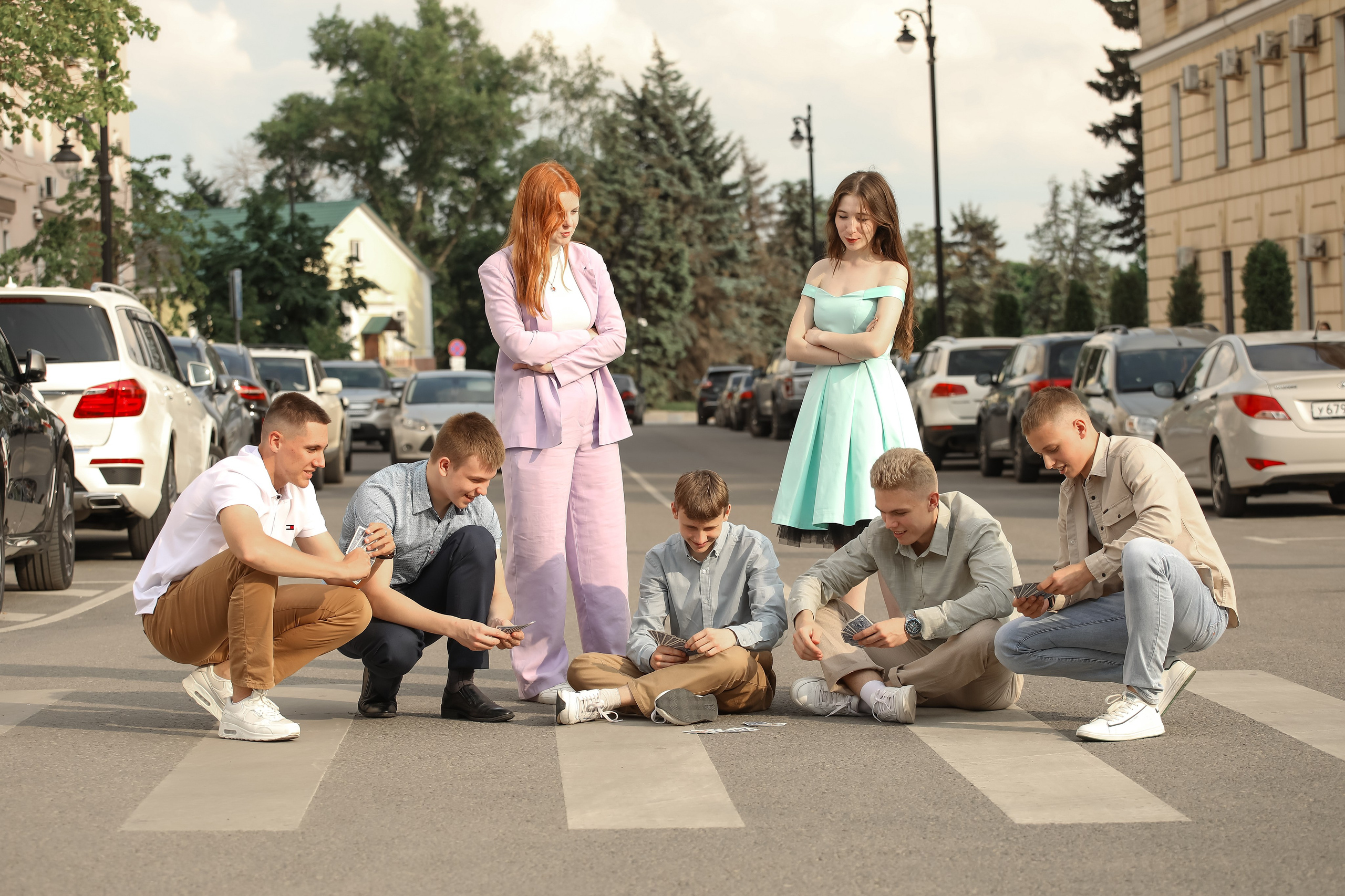 Фотосессия школьников в парке. Выпускные альбомы Евгении Виноградовой г. Липецк