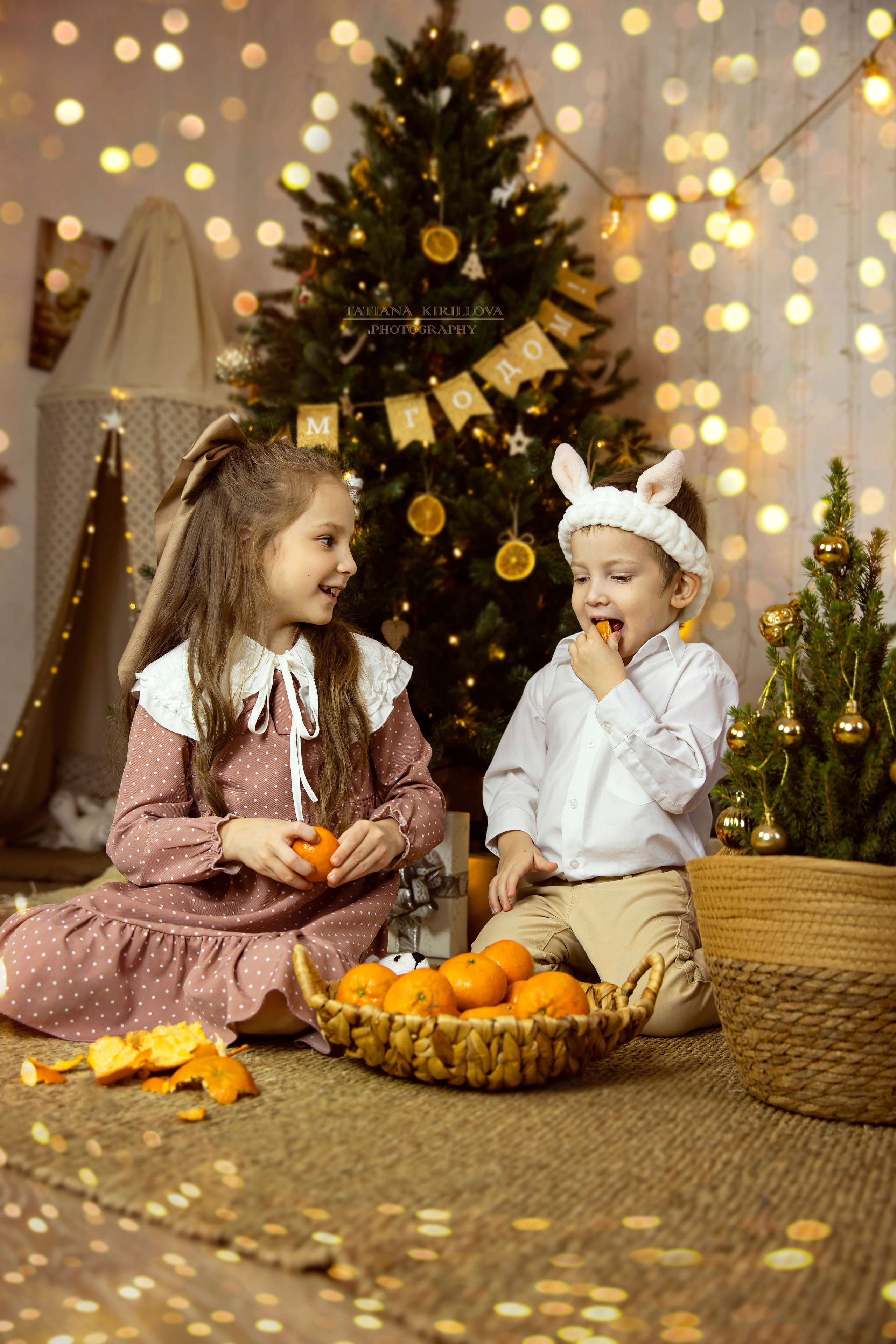 Новогодняя съемка для детей. Фотограф — Татьяна Кириллова, г. Санкт-Петербург