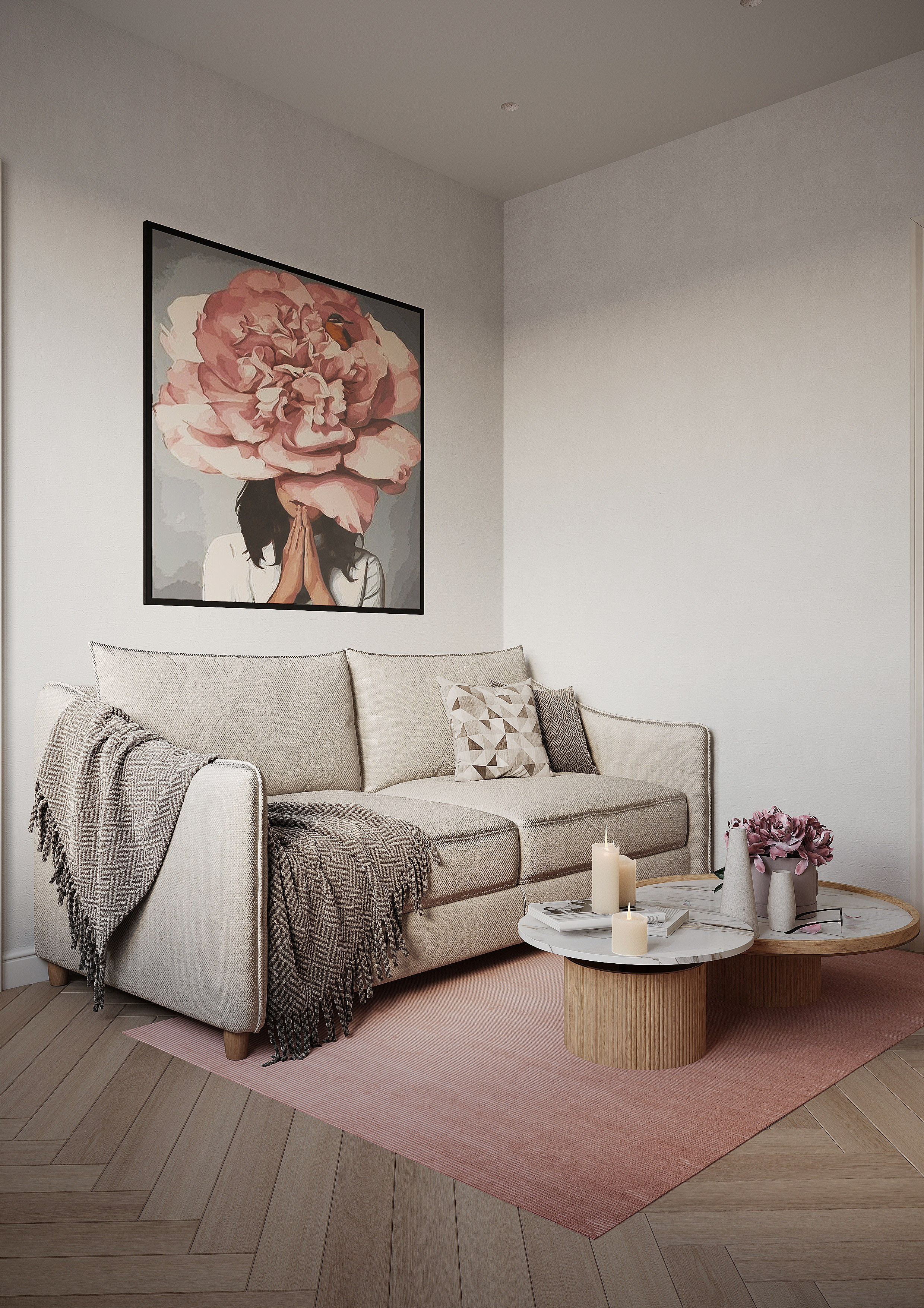 Просторная нежная квартира для милых девушек. Батракова Наталья дизайнер интерьеров Санкт-Петербург Москва Архангель