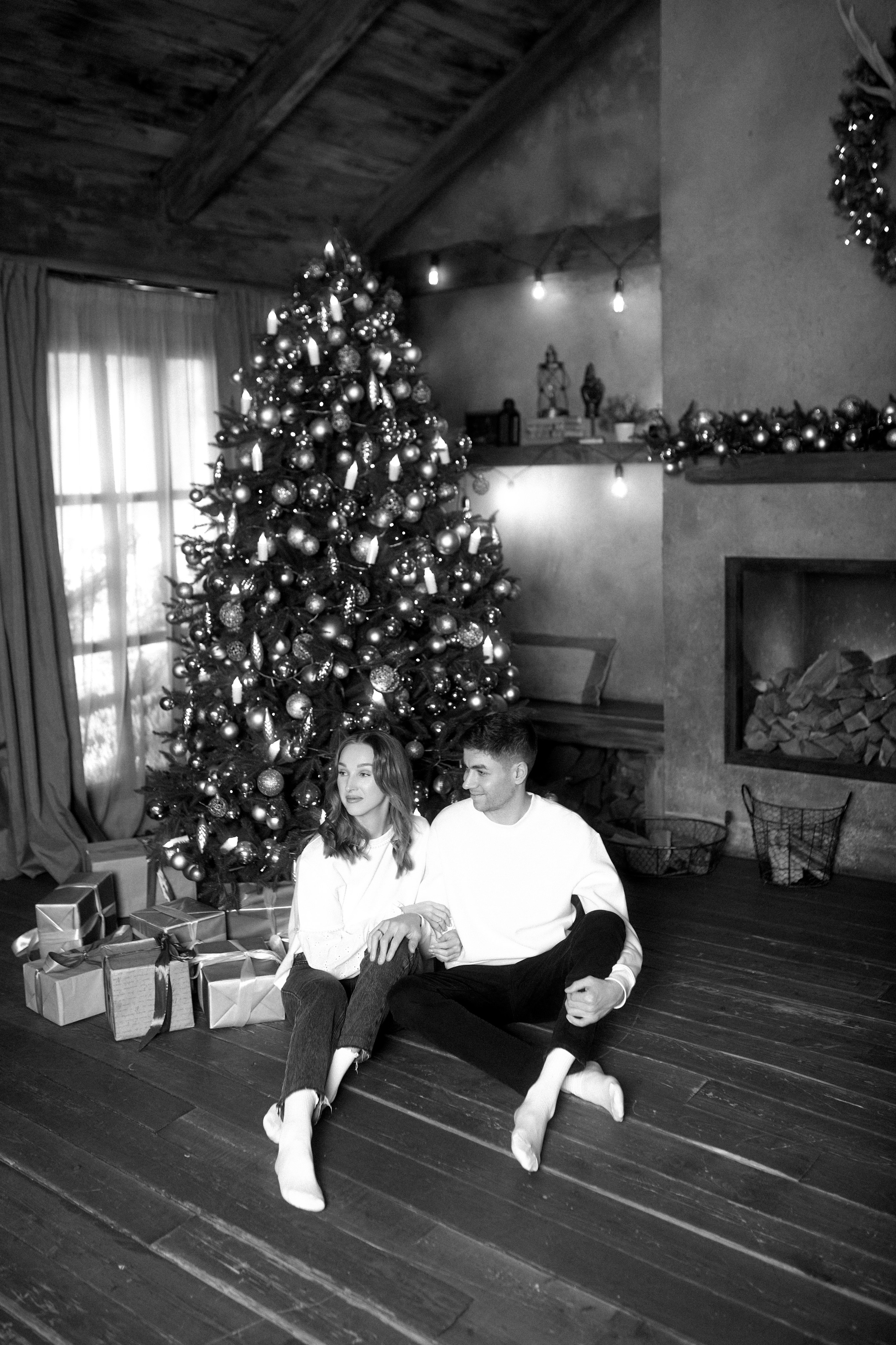 Семейная новогодняя фотосессия в студии. Сестры Карабаза. Фотографы и ретушеры в Москве и Санкт-Петербурге