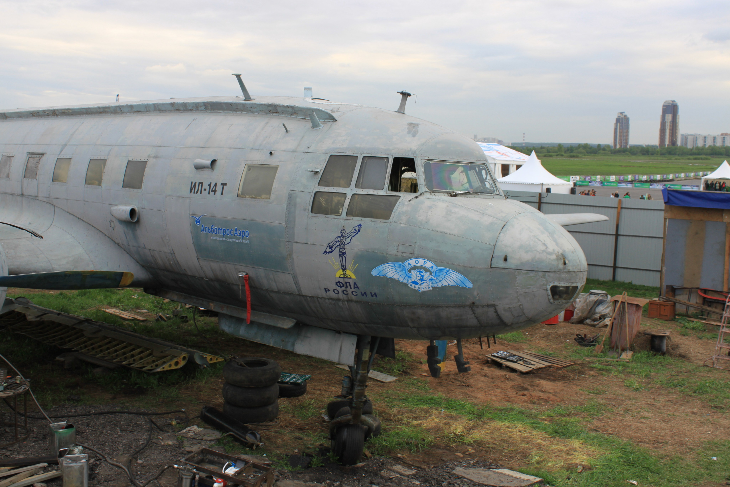 Ил-14Т «Голубая Мечта» работы в Тушино (2011 г.). Фотоальбом показывающий увлекательный мир авиации и мир медведей Андрея Иванова