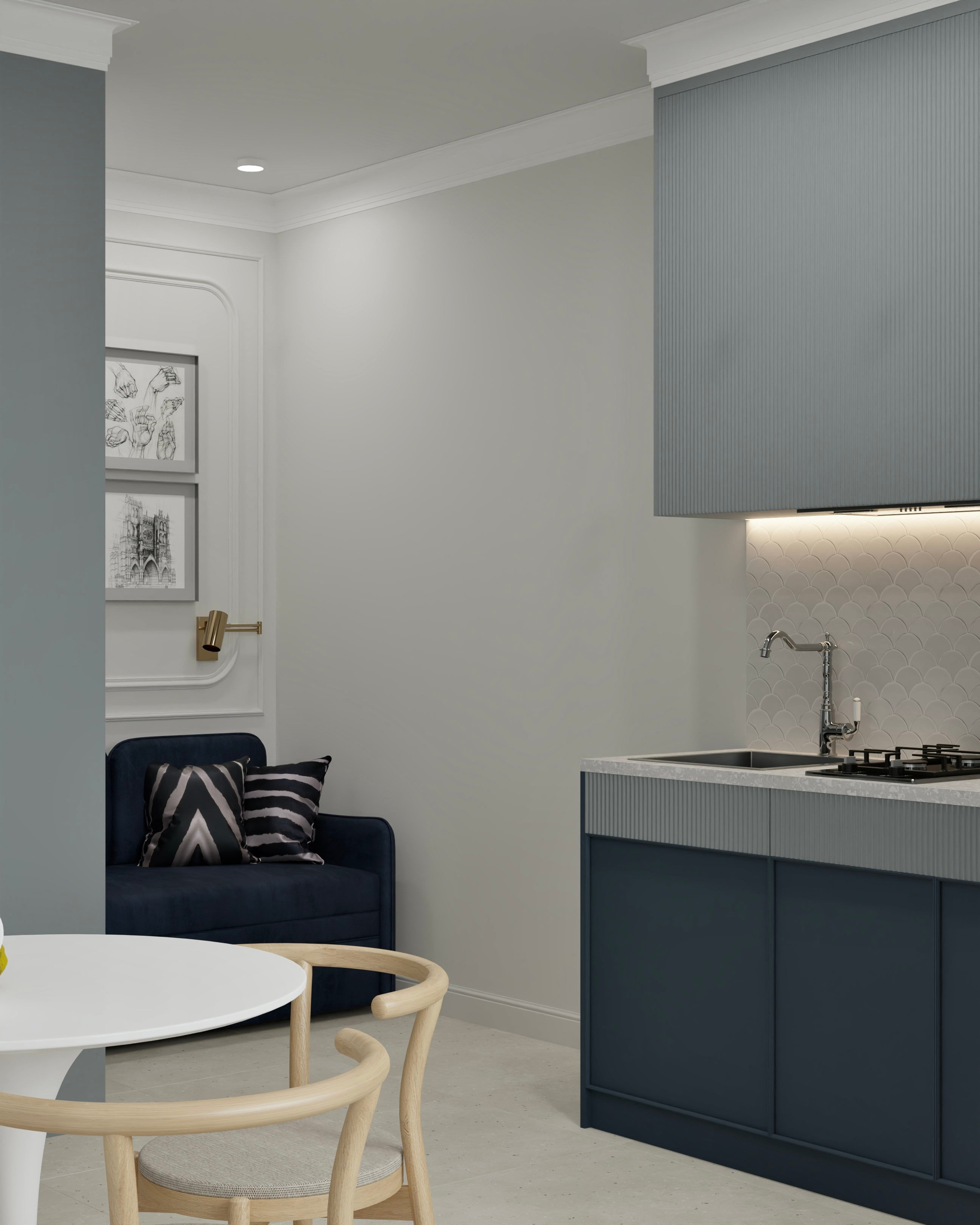 Однокомнатная квартира — 34 м². DMDesign — студия дизайна интерьеров