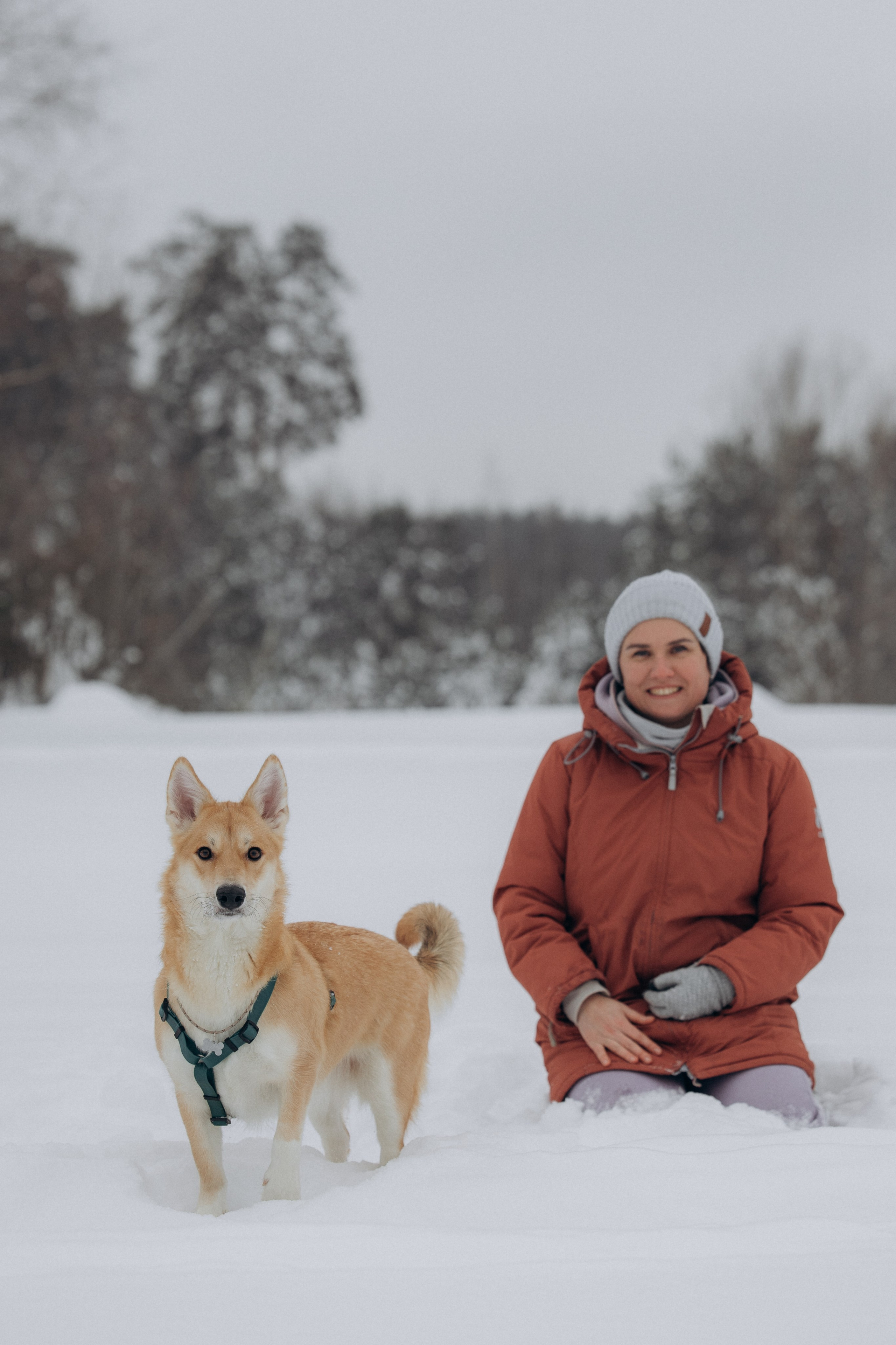 Прогулка на озере зимой. Фотограф анималист в Казани Алина Сулейманова. Фотограф животных