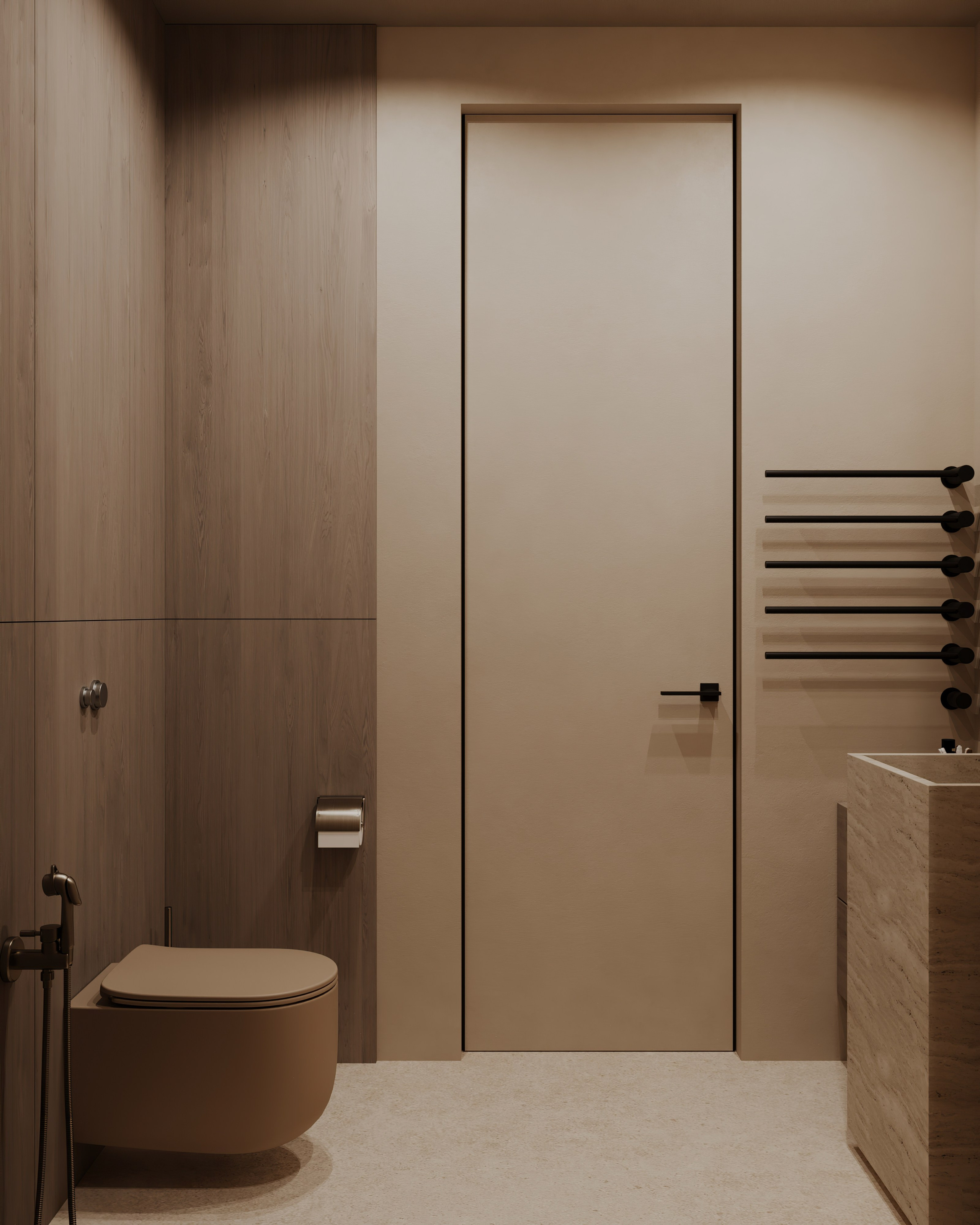 Санузел при кабинете. Визуализатор Векшина Елена