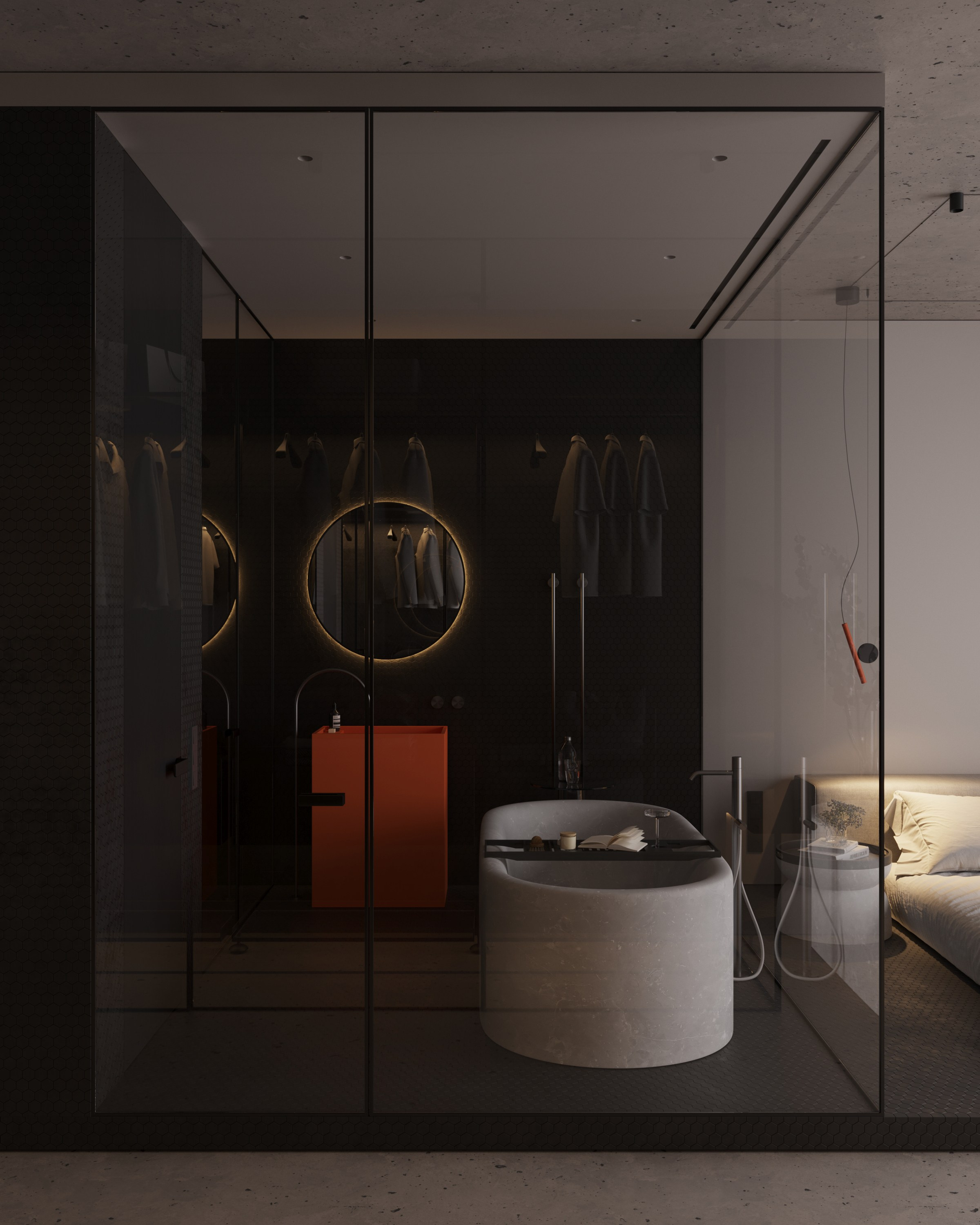 Мастер-спальня с видовым балконом. 3D визуализатор