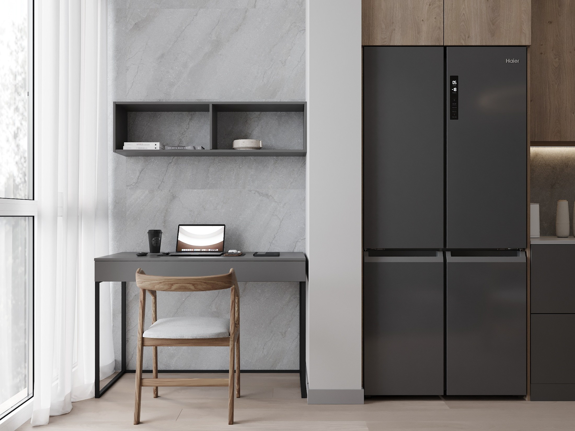 ЖК Лесной Квартал 81.7 кв.м. Дизайн интерьера, 3D-визуализация Владивосток