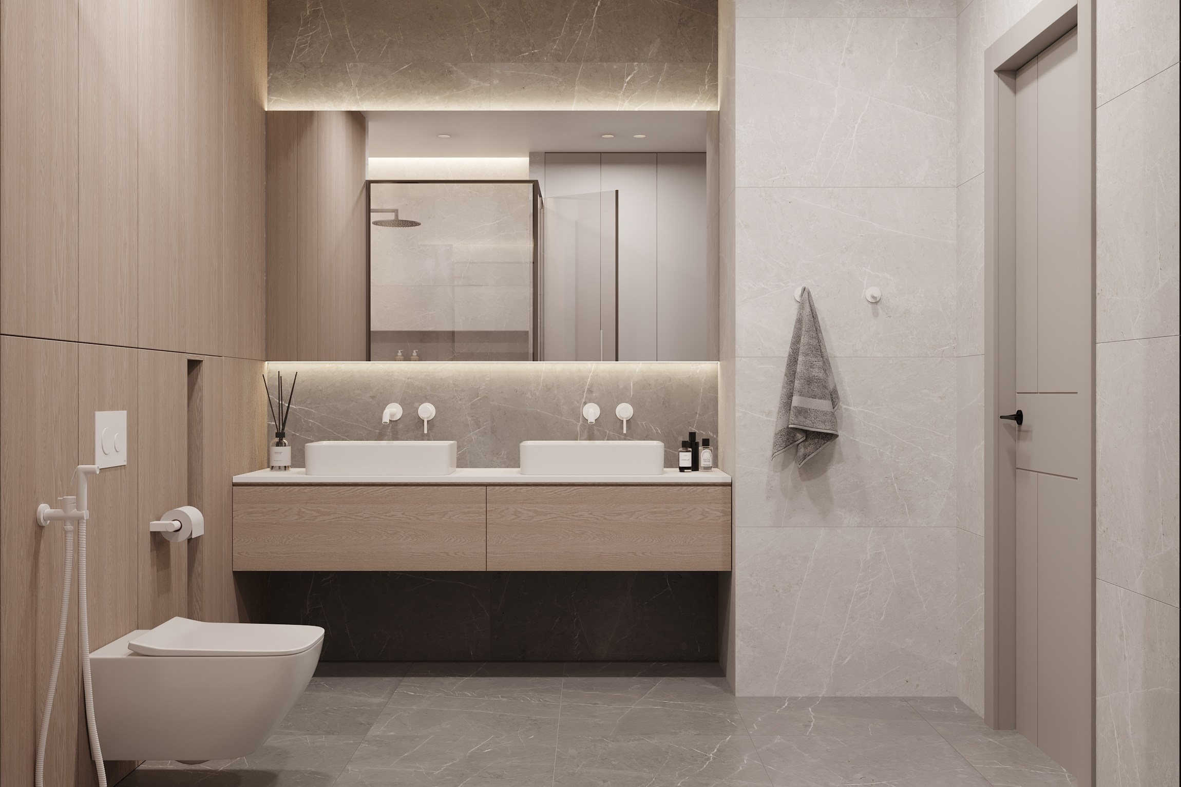 2-я Круговая, 67.3 кв.м. Дизайн интерьера, 3D-визуализация Владивосток