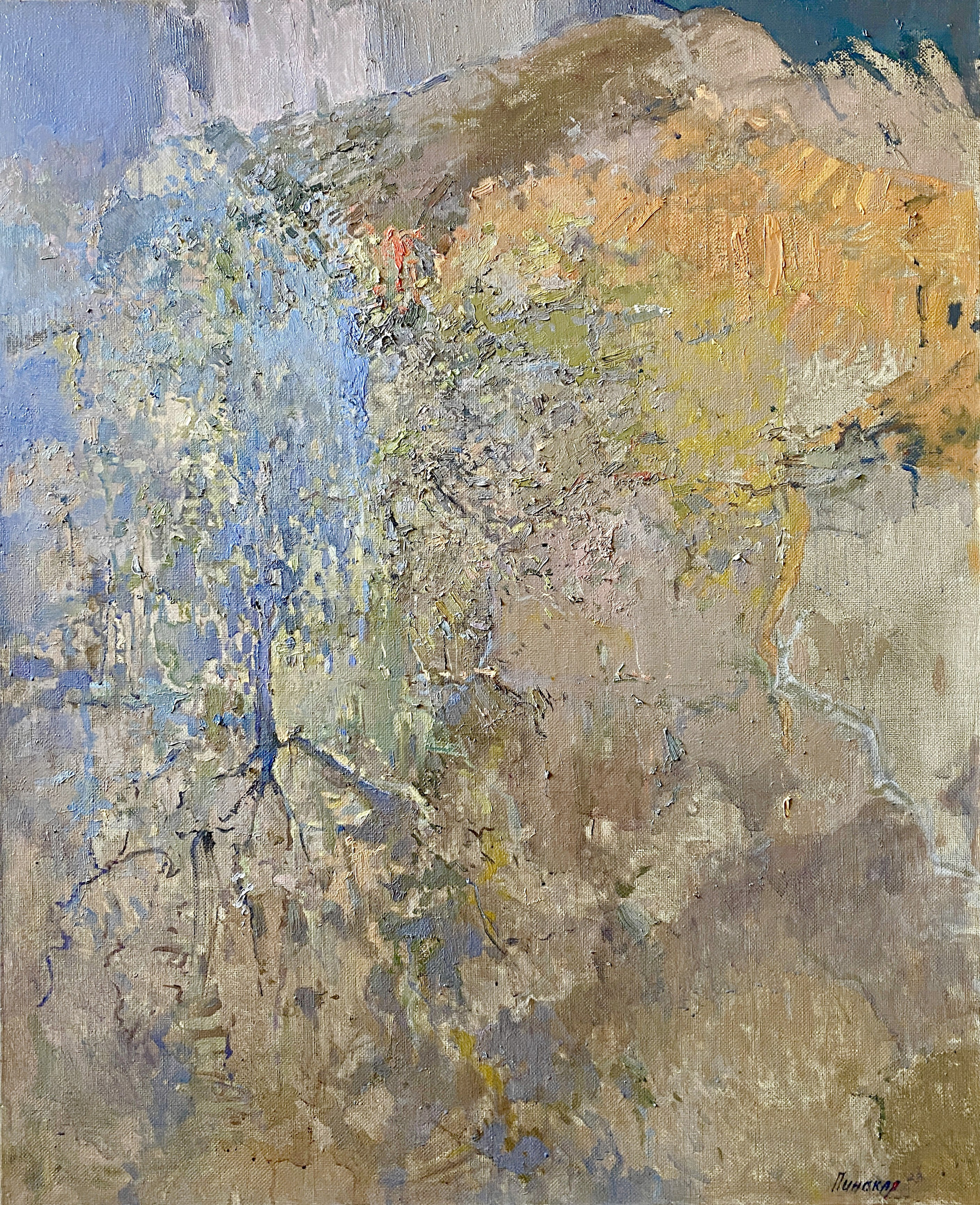 Живопись Масло Абстракционизм Абстракция светлый южное дерево природа юга 