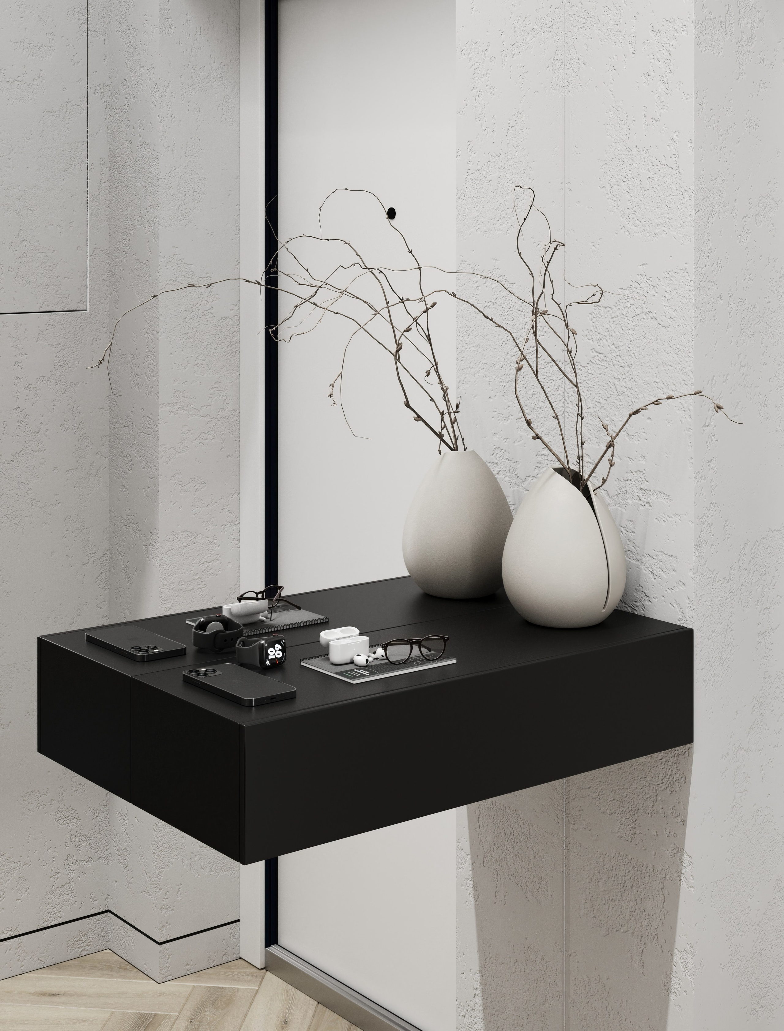 Визуализация квартиры для молодого человека UNO. Головинские пруды. Москва 40 m². Заказать 3d визуализацию интерьеров — Дарья Веденёва