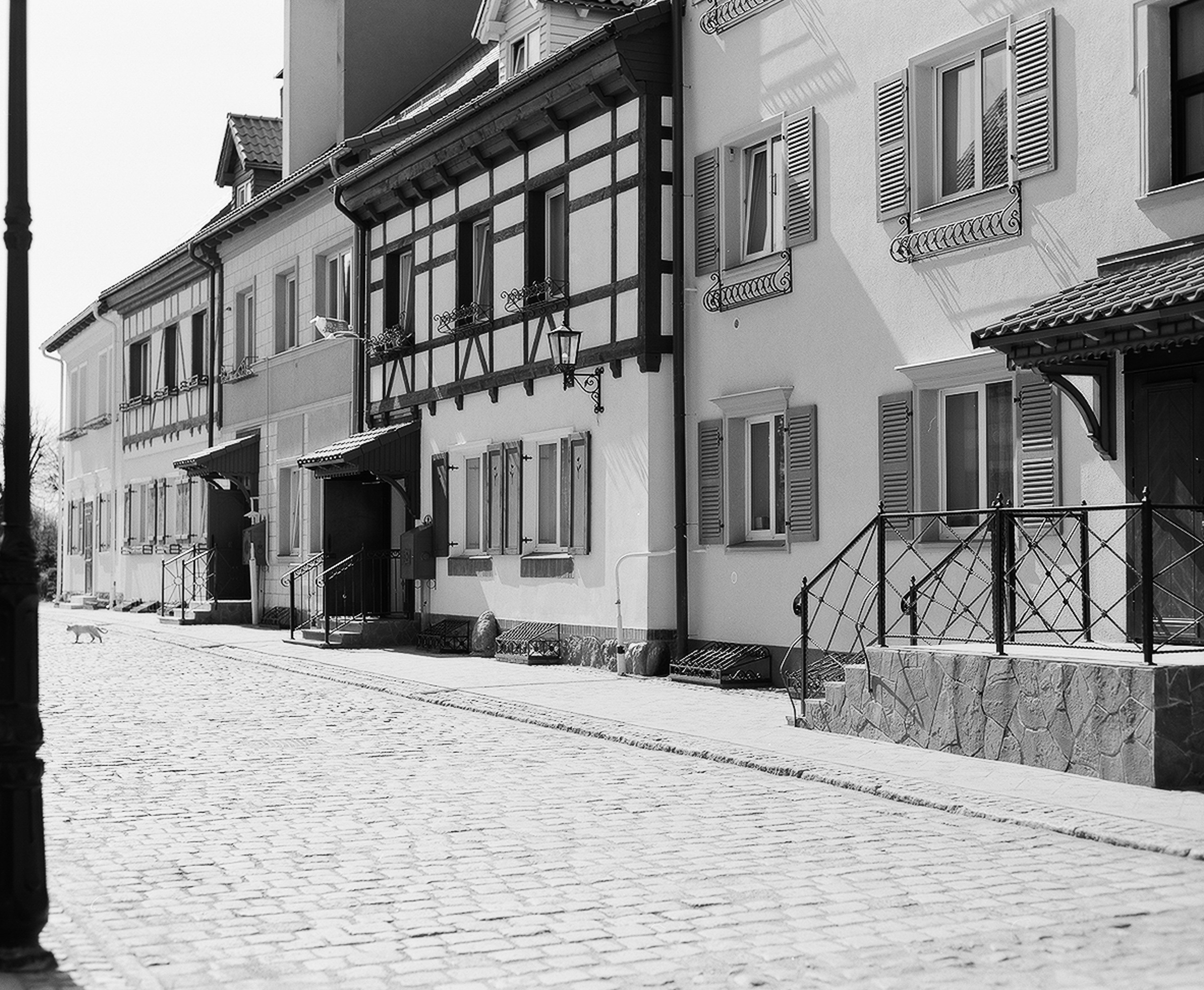 Калининградская область, история Восточной Пруссии, пос. Железнодорожный чёрно-белая фотография