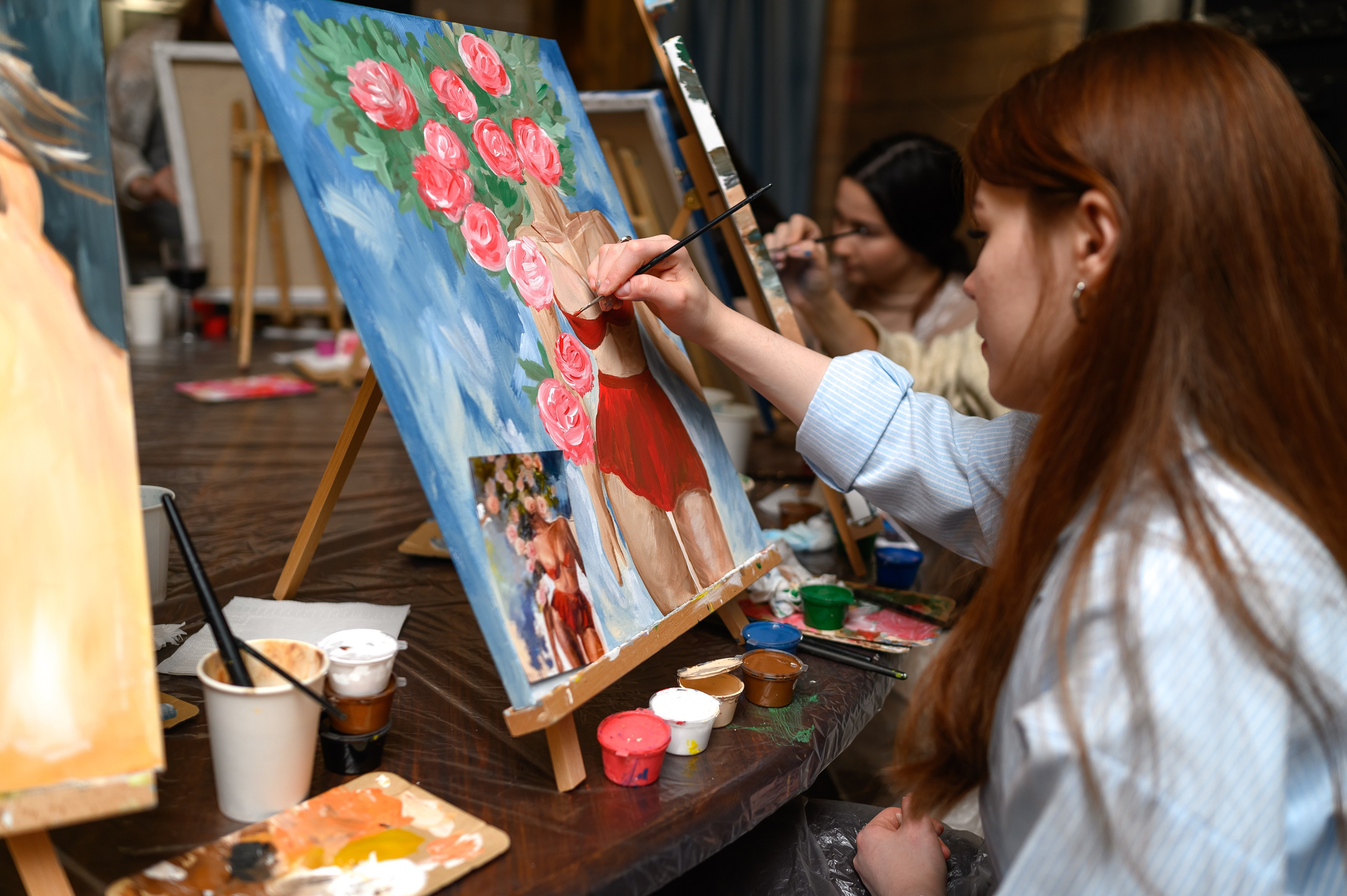 Рабочие моменты мастер-класса по живописи