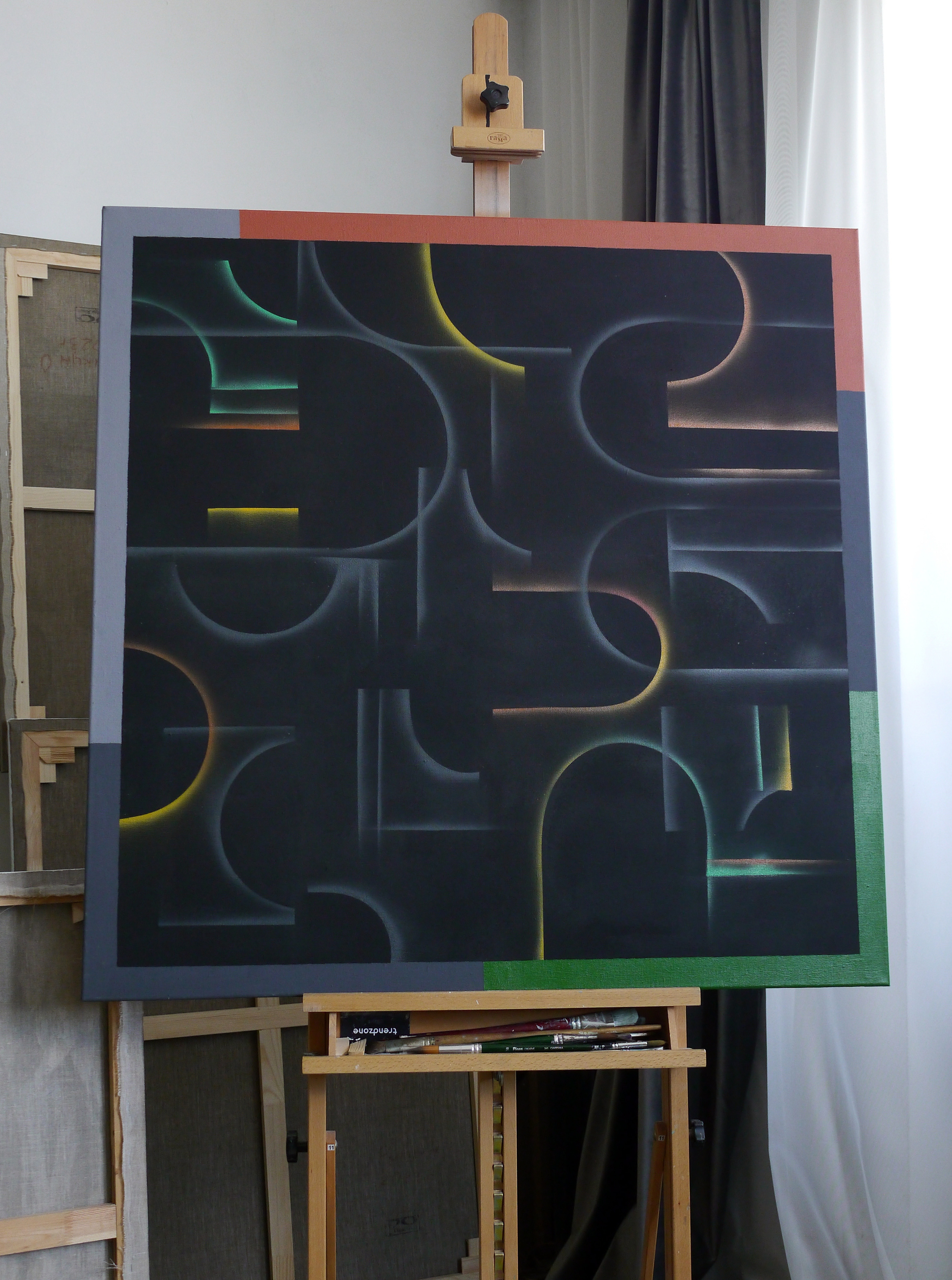 Черный квадрат. Художник-абстракционист Ольга Рикун. Москва