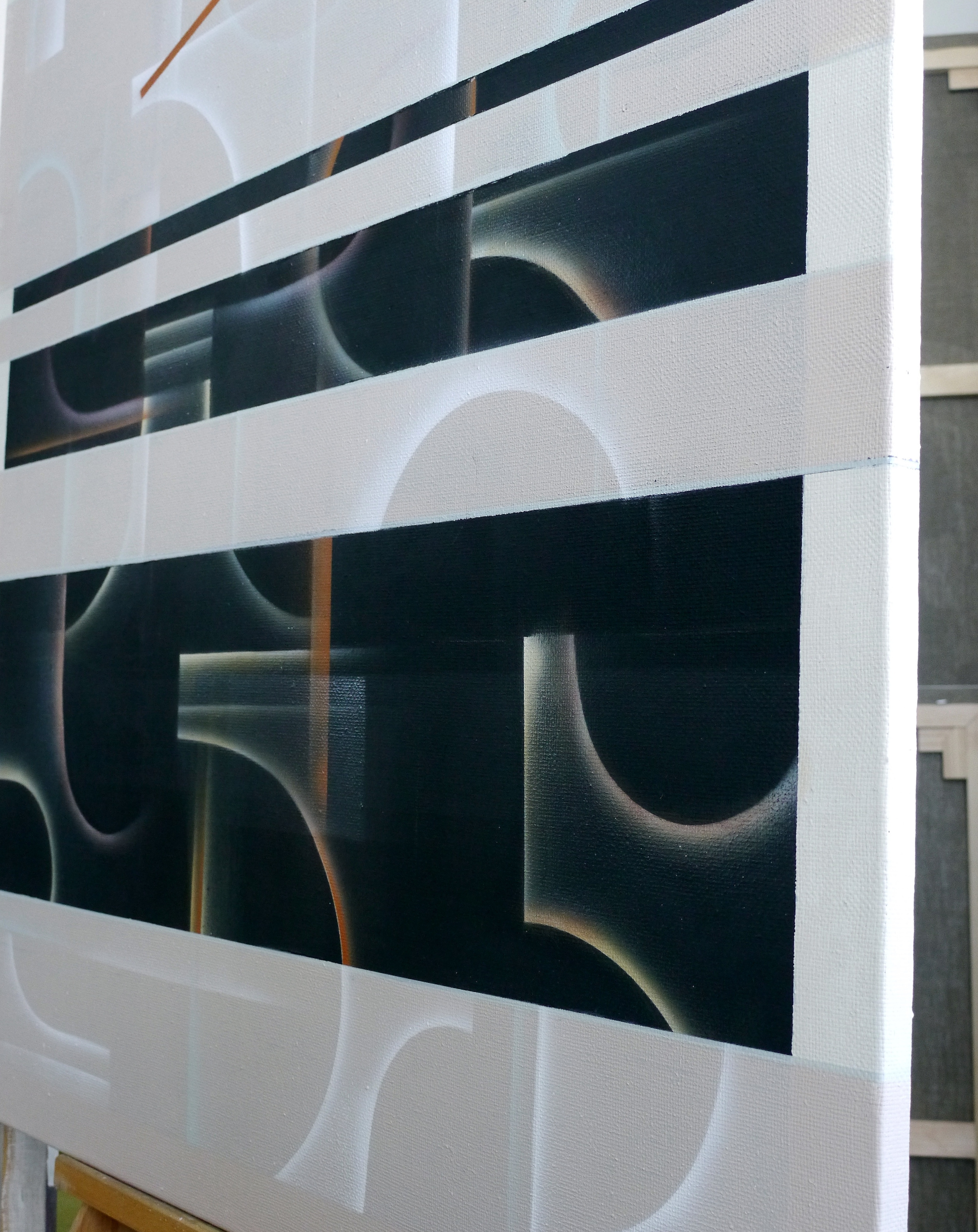 Оранжевая полоса. Художник-абстракционист Ольга Рикун. Москва