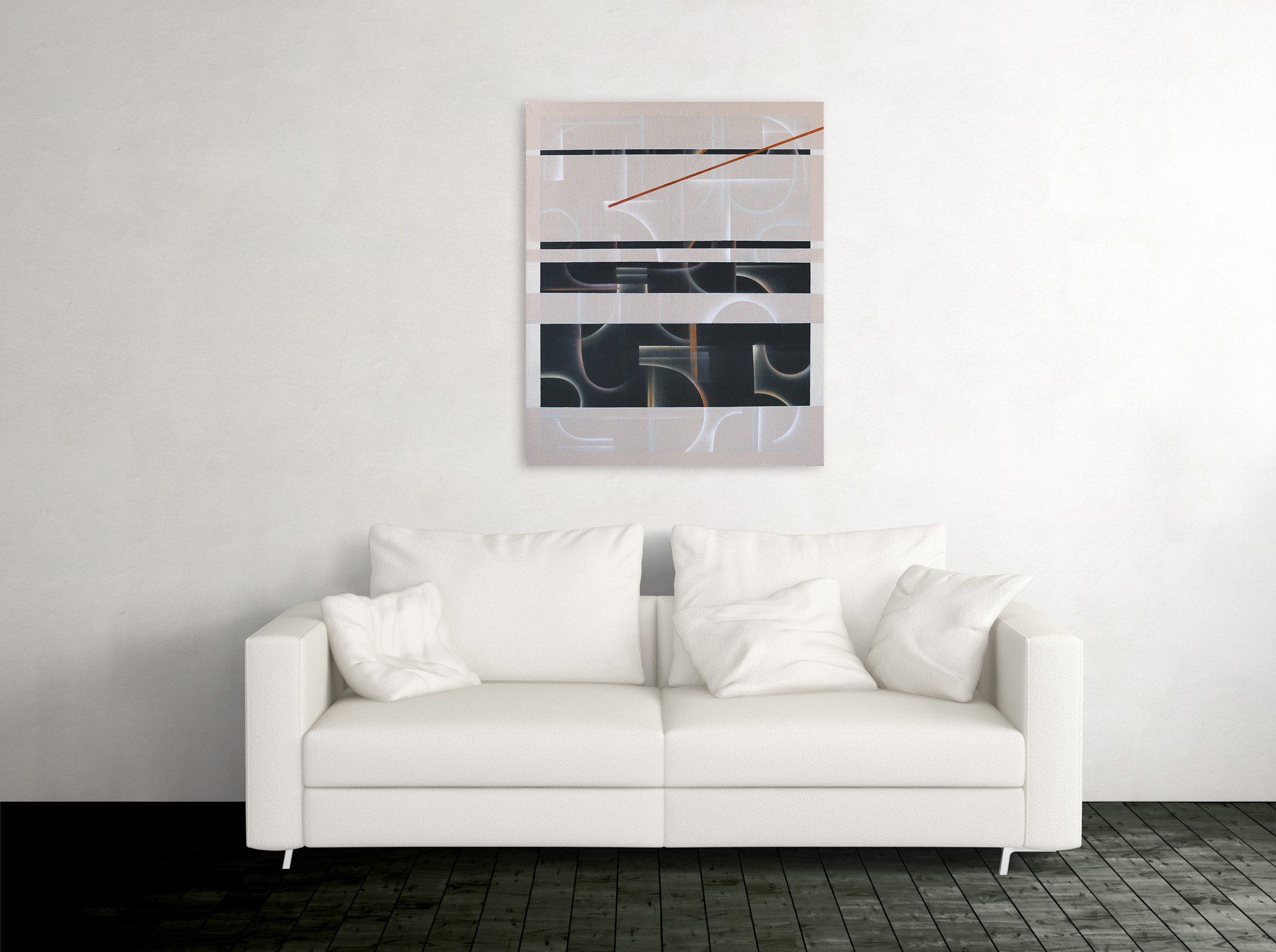 Оранжевая полоса. Художник-абстракционист Ольга Рикун. Москва