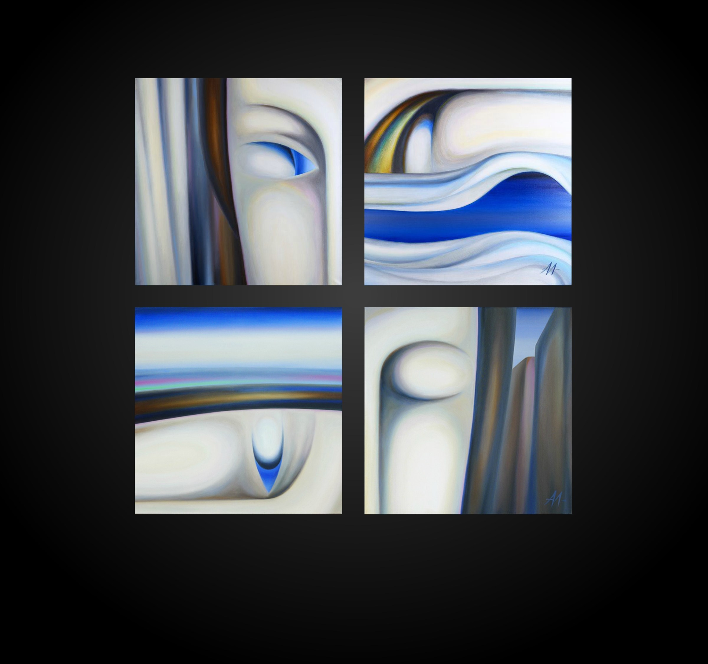 Художник Алексей Максимов. Живопись. Холст, масло. Тетраптих, Стихии, 2020.