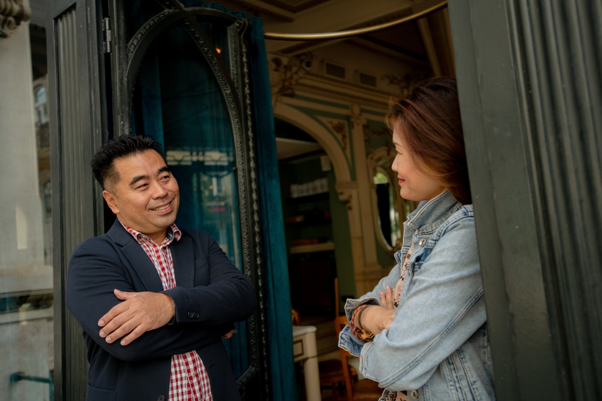 YOKE and ALFRED. Walking in Porto after the rain. Anastasiia Antoniuk portrait, family and couple photographer, Portugal