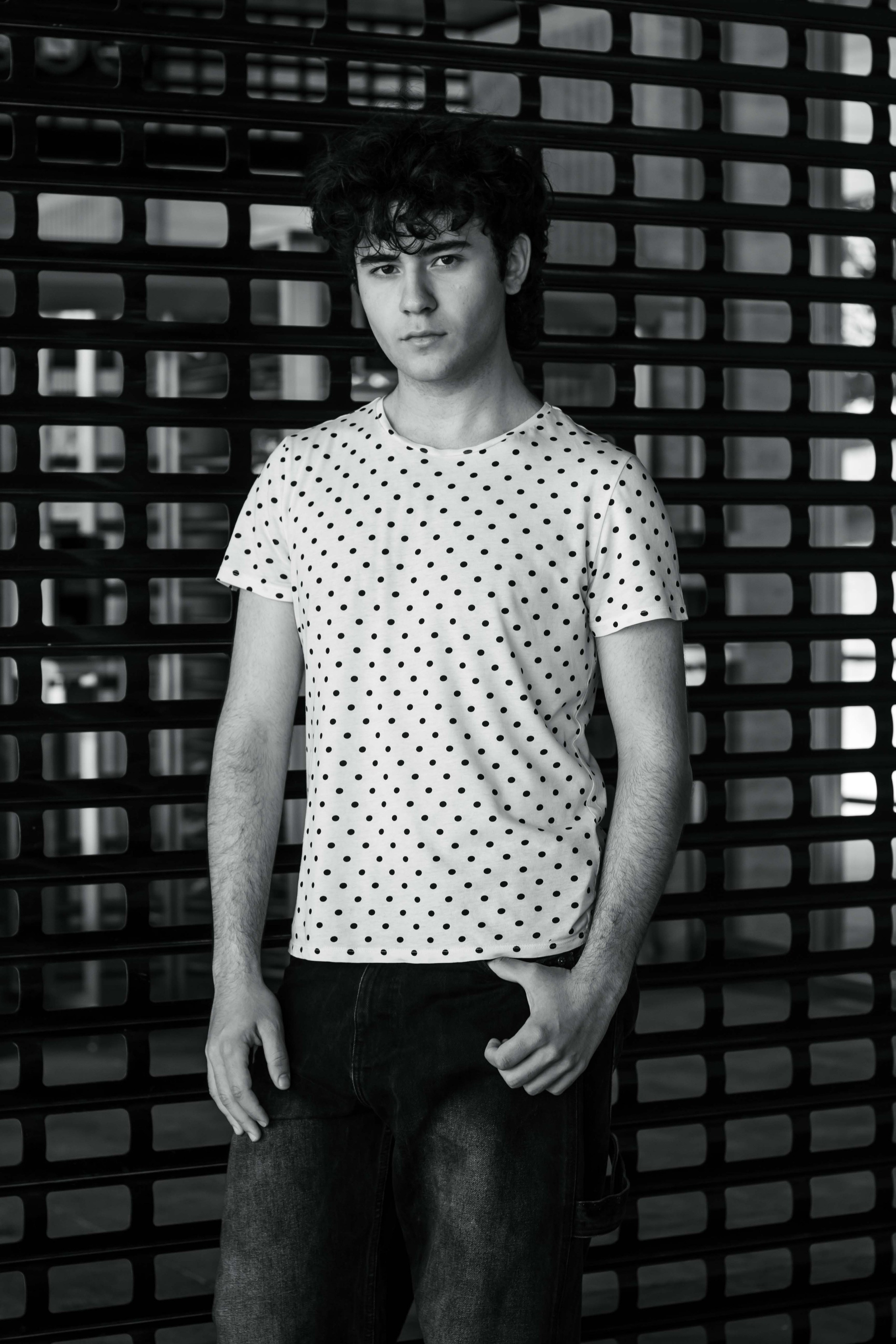 Men street photo shooting