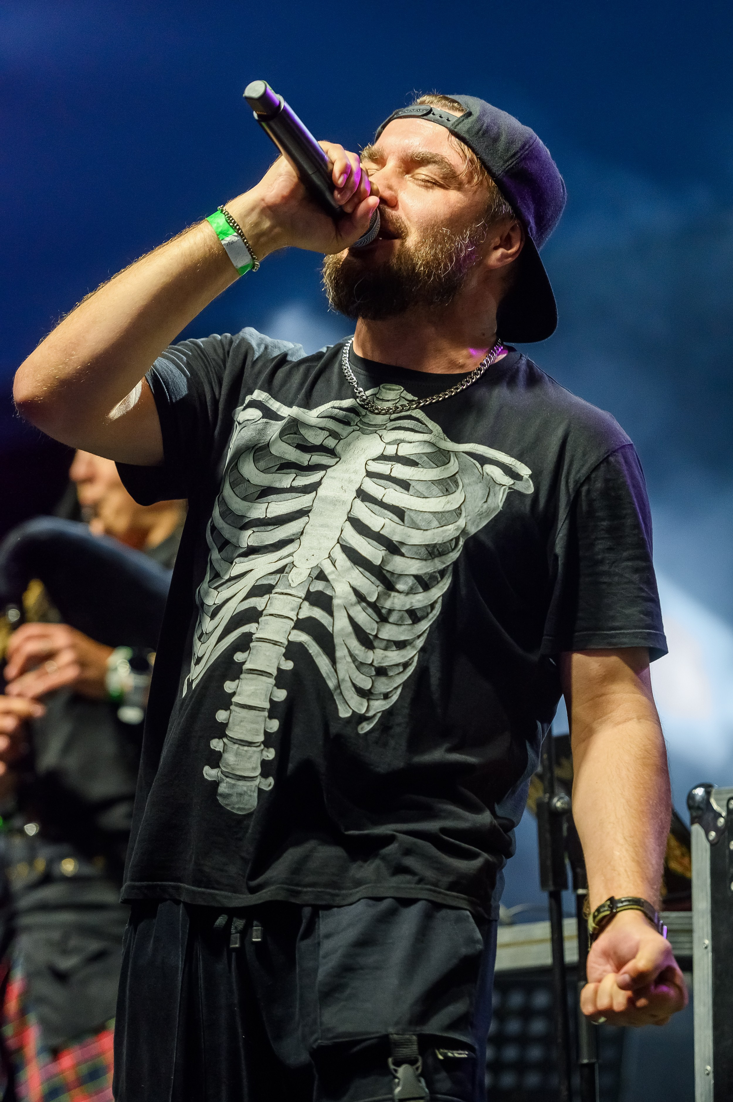 Световые эффекты и музыканты на фестивале