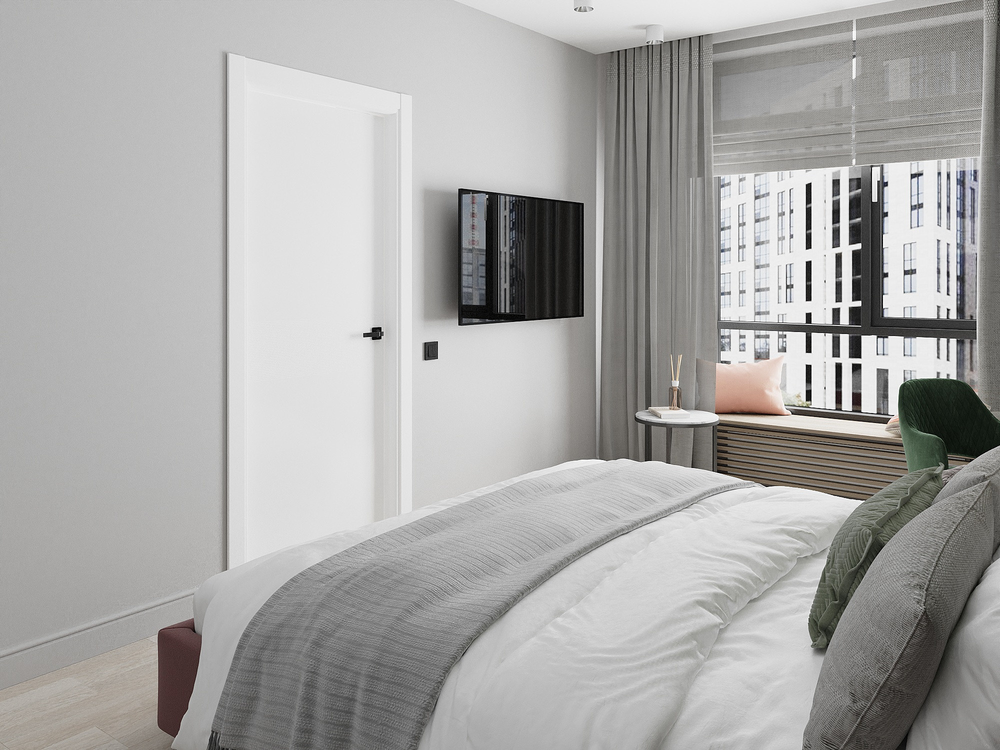 Зеленая квартира для сдачи в аренду в ЖК Черная речка. Дизайнер интерьеров в Санкт-Петербурге Анастасия Тен