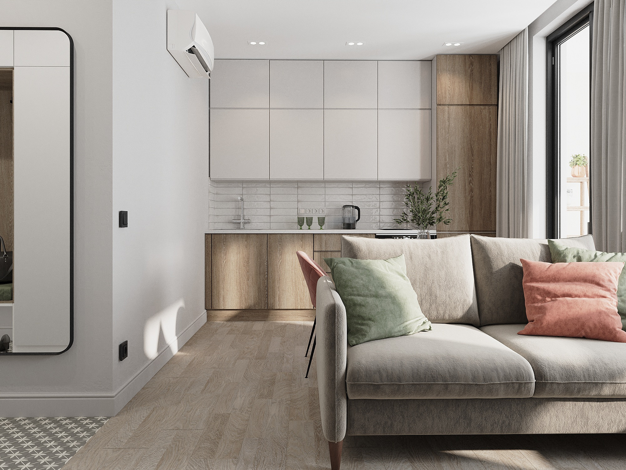 Зеленая квартира для сдачи в аренду в ЖК Черная речка. Дизайнер интерьеров в Санкт-Петербурге Анастасия Тен