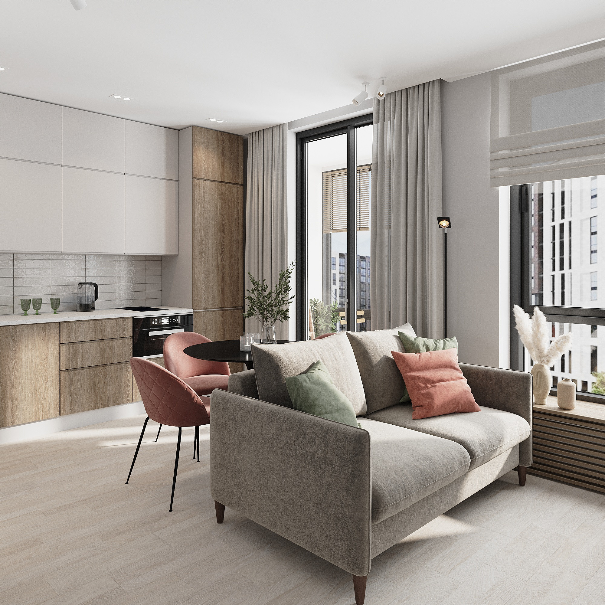 Зеленая квартира для сдачи в аренду в ЖК Черная речка. Дизайнер интерьеров в Санкт-Петербурге Анастасия Тен