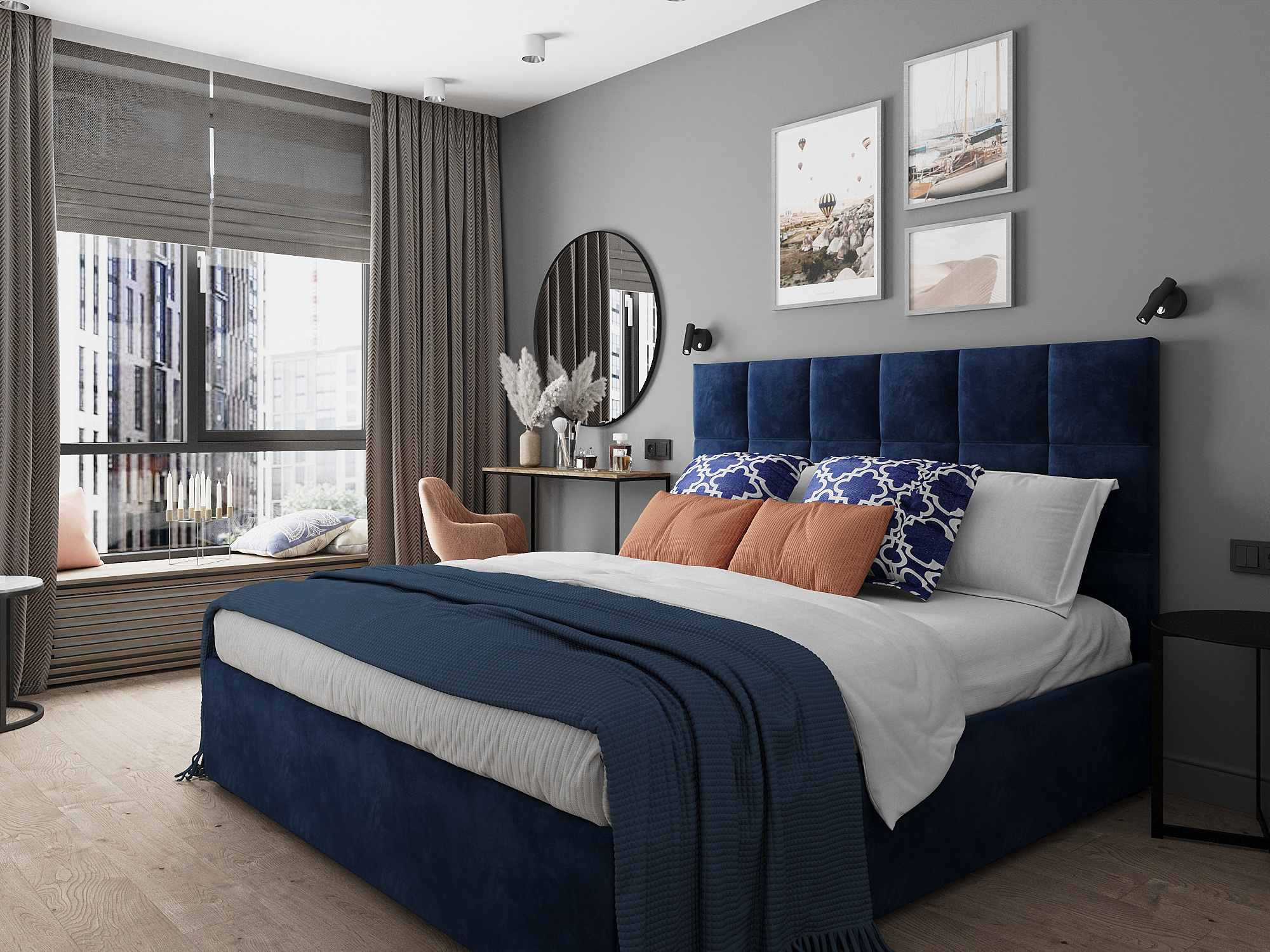 Синяя квартира для сдачи в аренду в ЖК Черная речка. Дизайнер интерьеров в Санкт-Петербурге Анастасия Тен