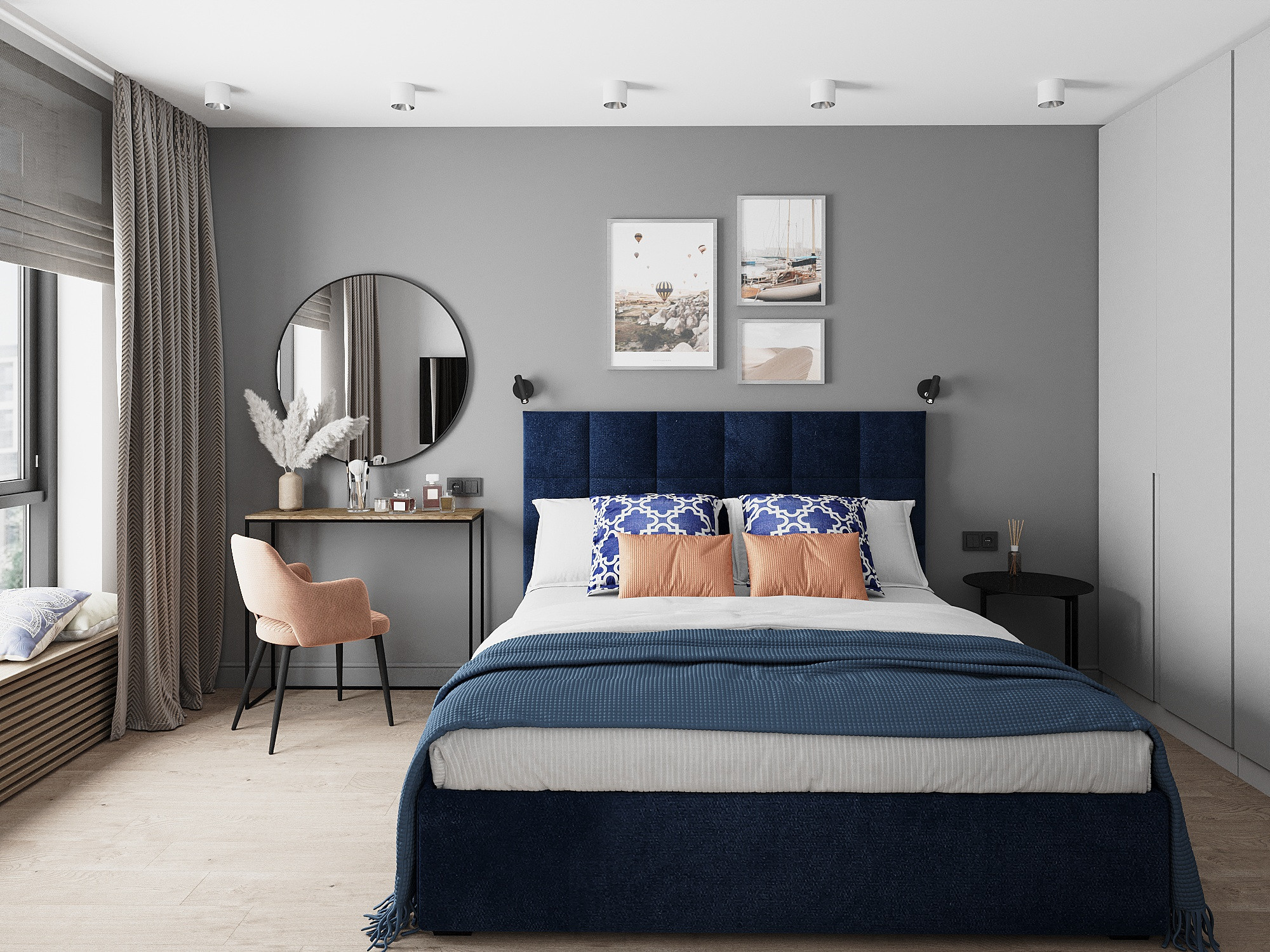 Синяя квартира для сдачи в аренду в ЖК Черная речка. Дизайнер интерьеров в Санкт-Петербурге Анастасия Тен