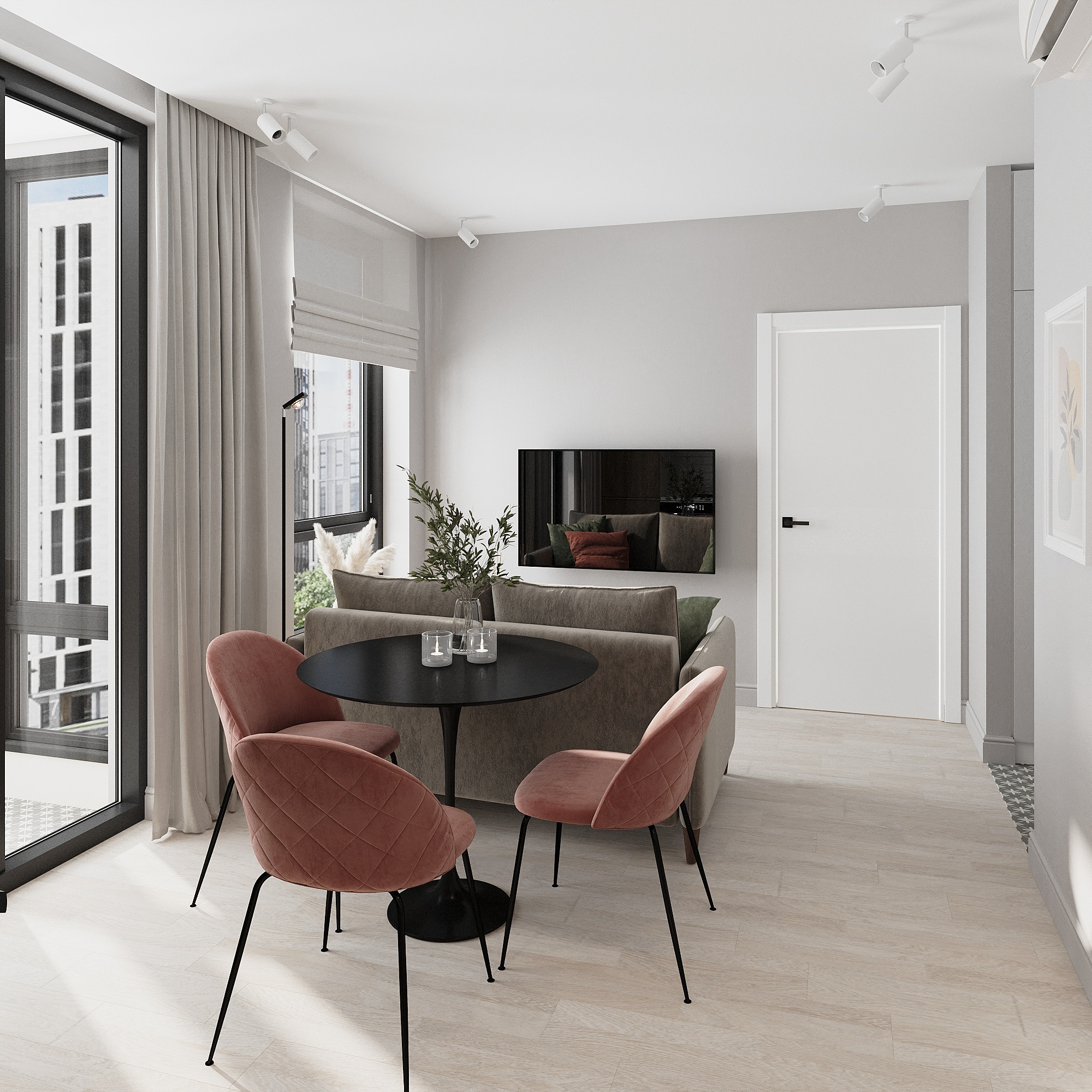 Зеленая квартира для сдачи в аренду в ЖК Черная речка. Дизайнер интерьеров в Санкт-Петербурге Анастасия Тен