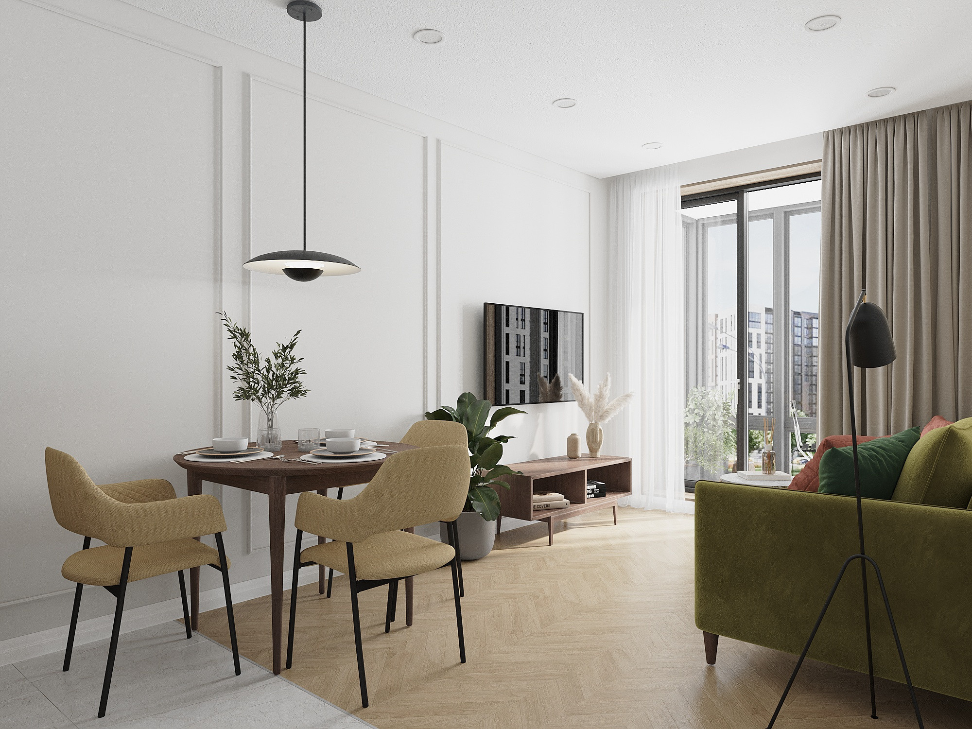 Современный интерьер с нотками ретро в ЖК Черная речка. Дизайнер интерьеров в Санкт-Петербурге Анастасия Тен