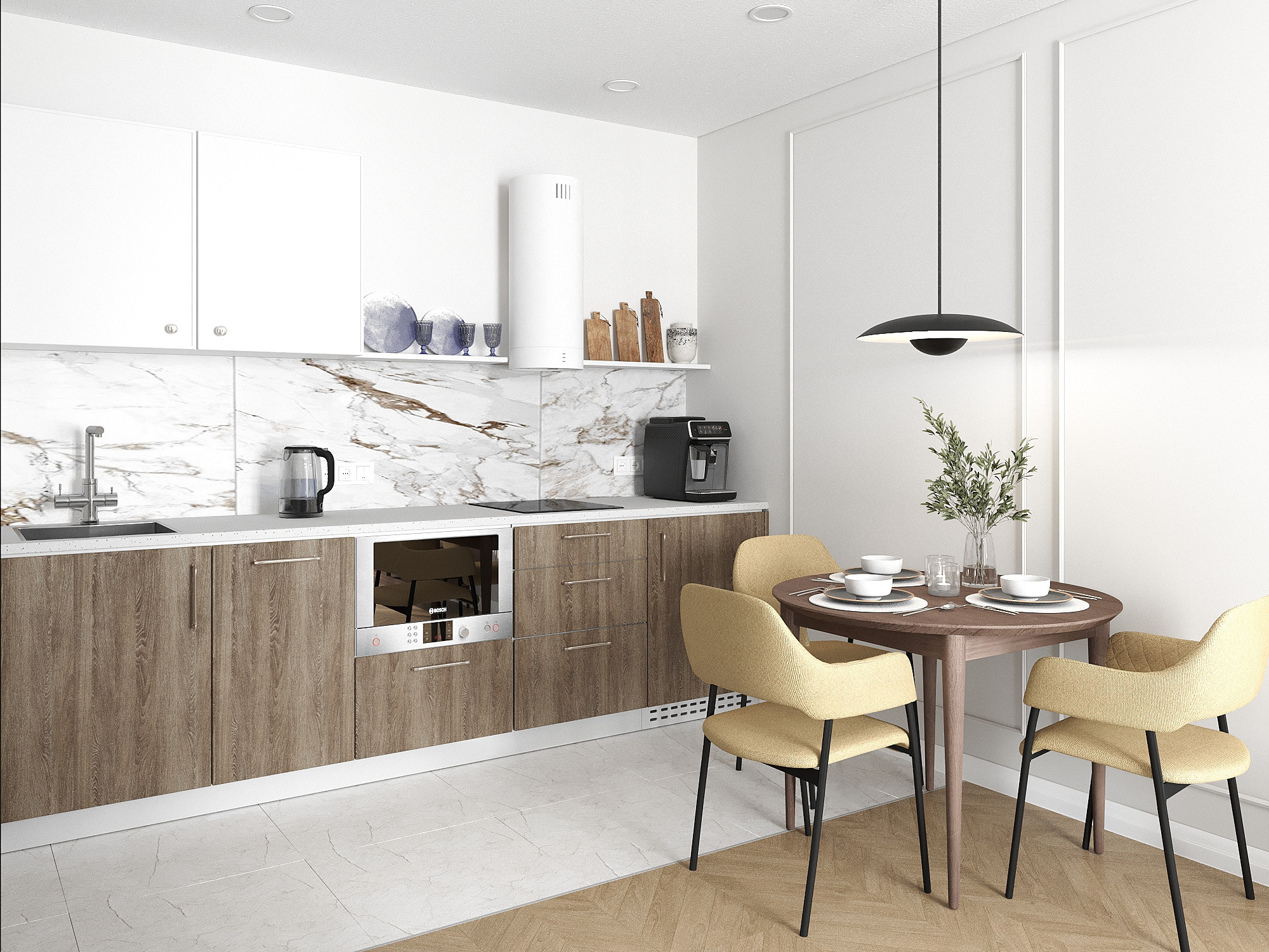 Современный интерьер с нотками ретро в ЖК Черная речка. Дизайнер интерьеров в Санкт-Петербурге Анастасия Тен