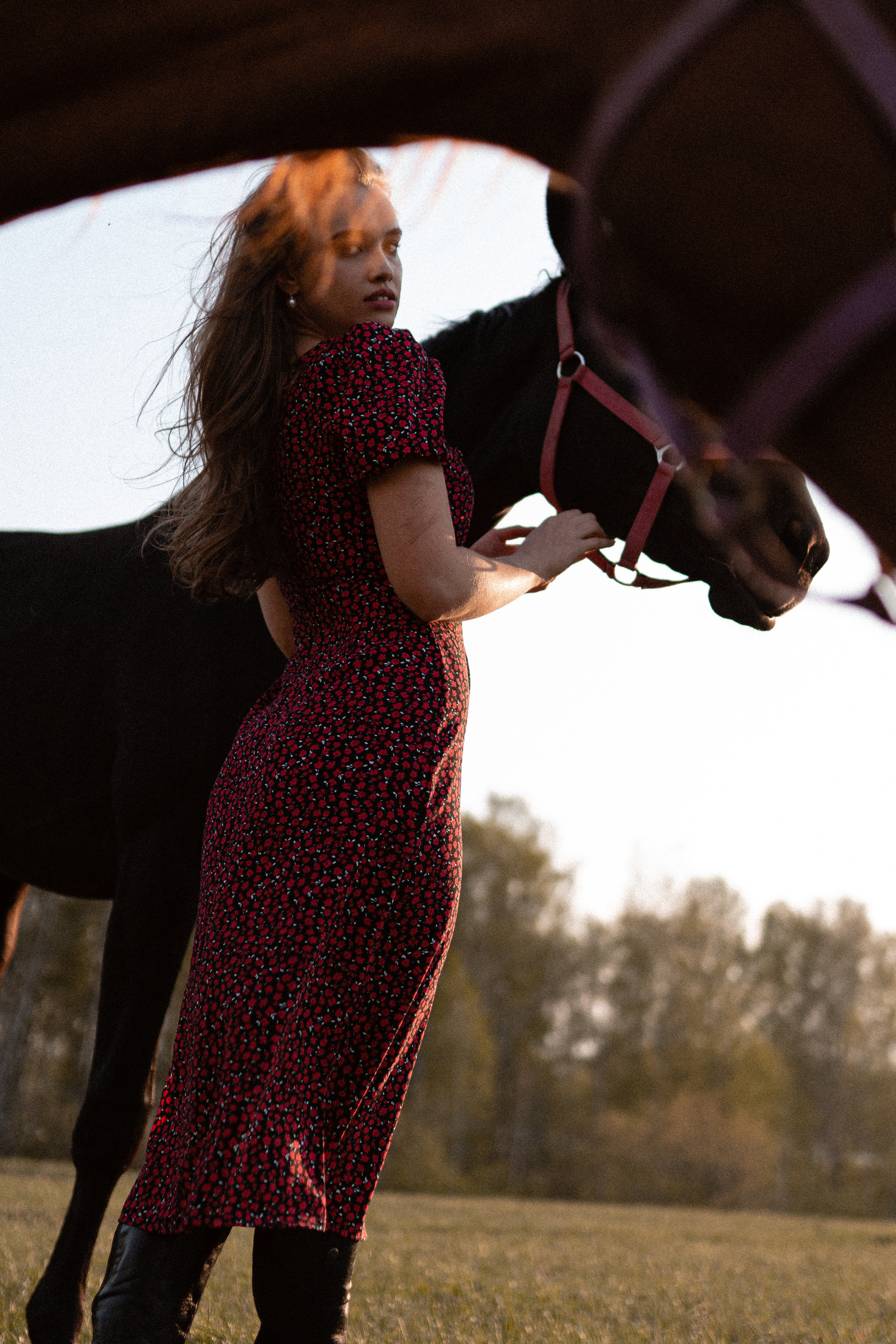 Екатерина в табуне. Фотосессии с лошадьми в Москве, Новосибирске